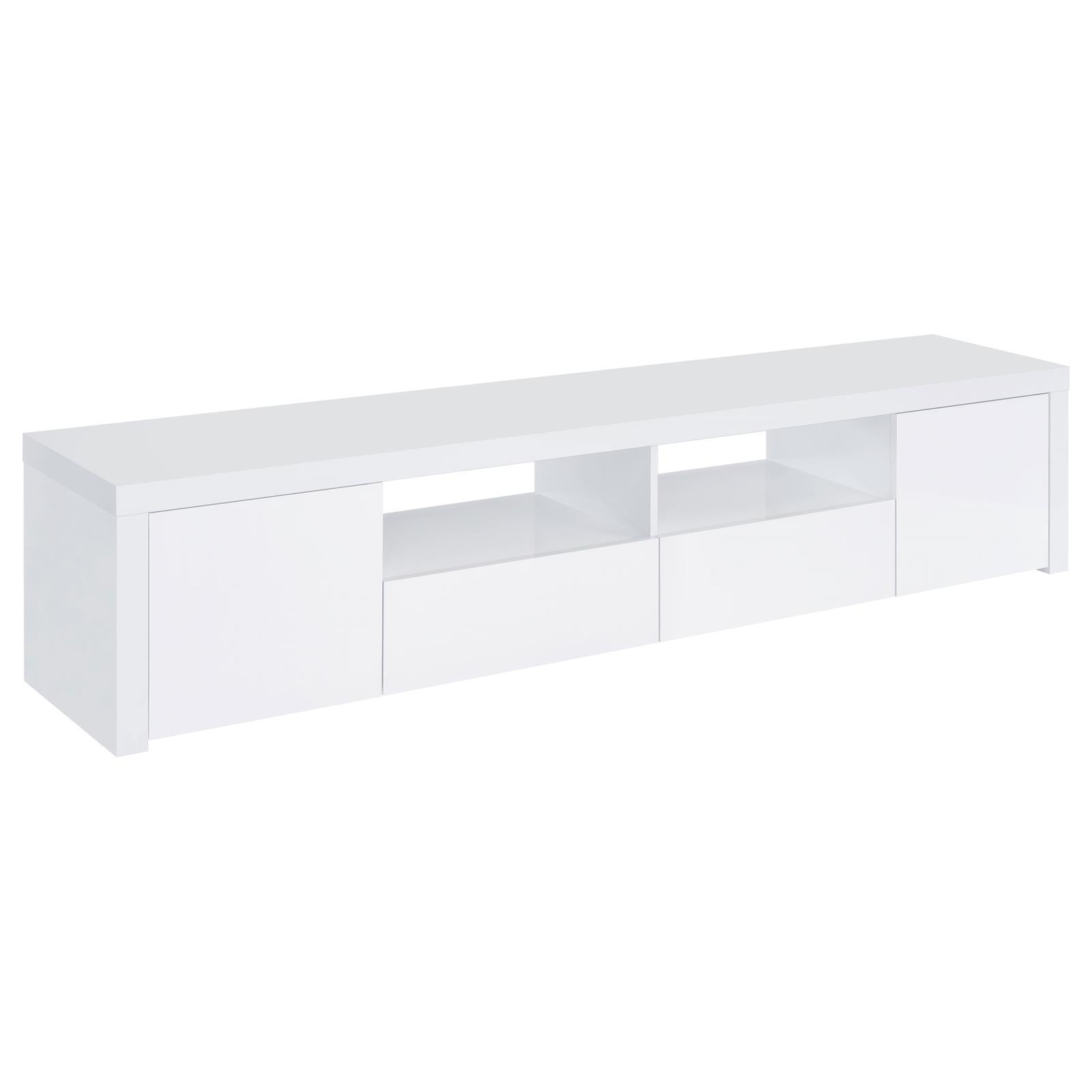Coaster Furniture Jude 704262 2-door Engineered Wood 79" TV Stand - High Gloss White - Image 1