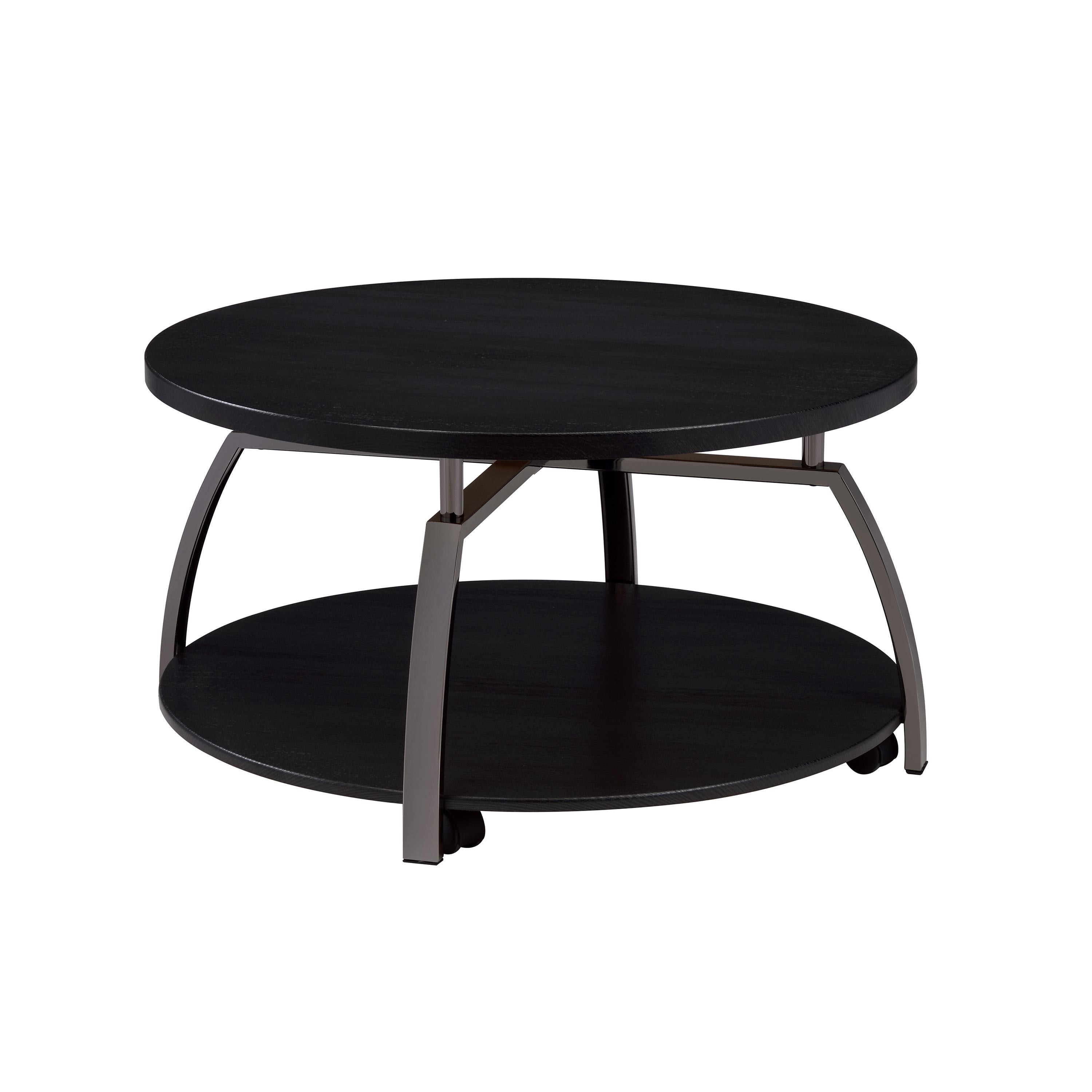 Coaster Furniture Dacre 722208 Round Engineered Wood Top Coffee Table - Dark Charcoal - Image 1