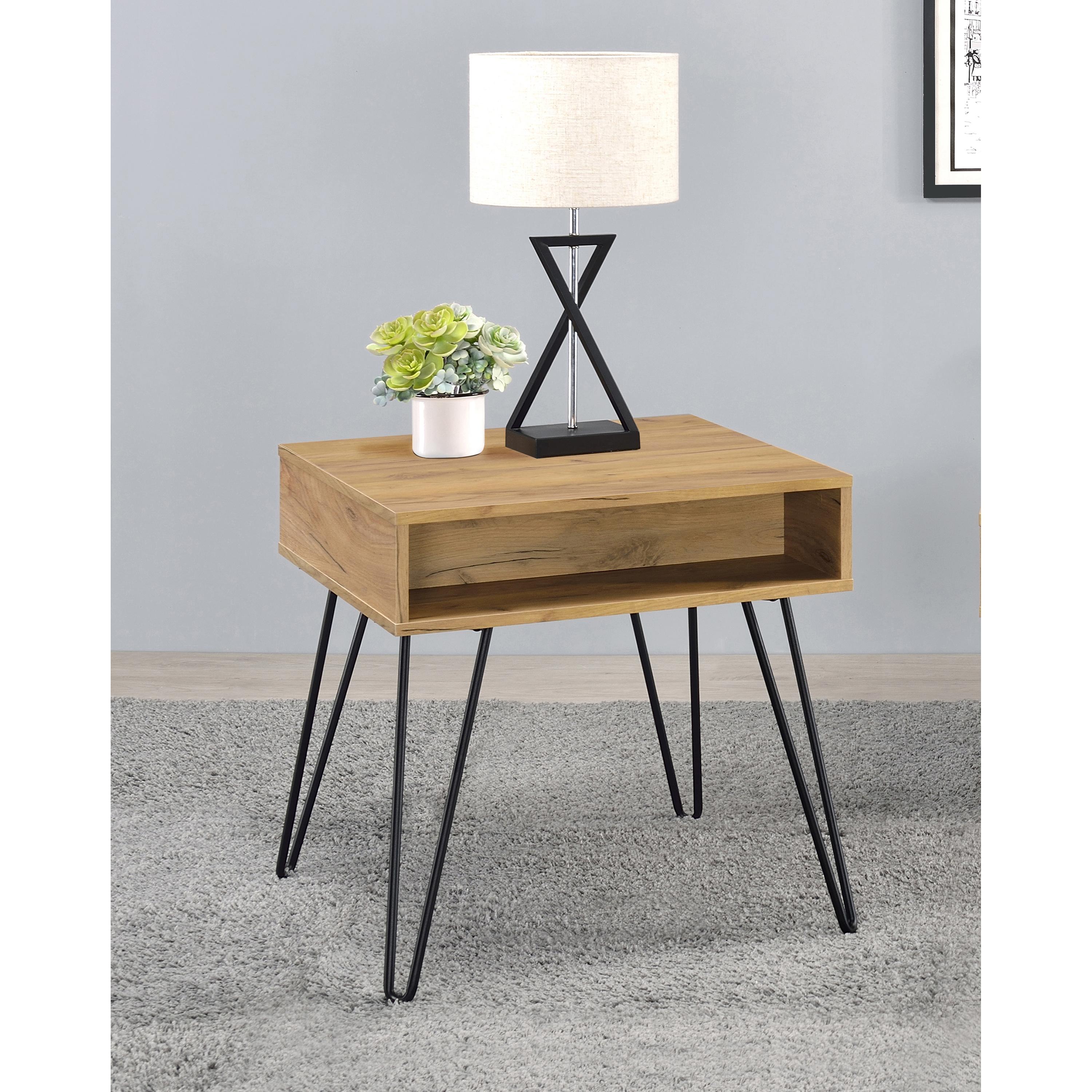 Coaster Furniture Fanning 723367 Engineered Wood Side End Table - Golden Oak - Image 3