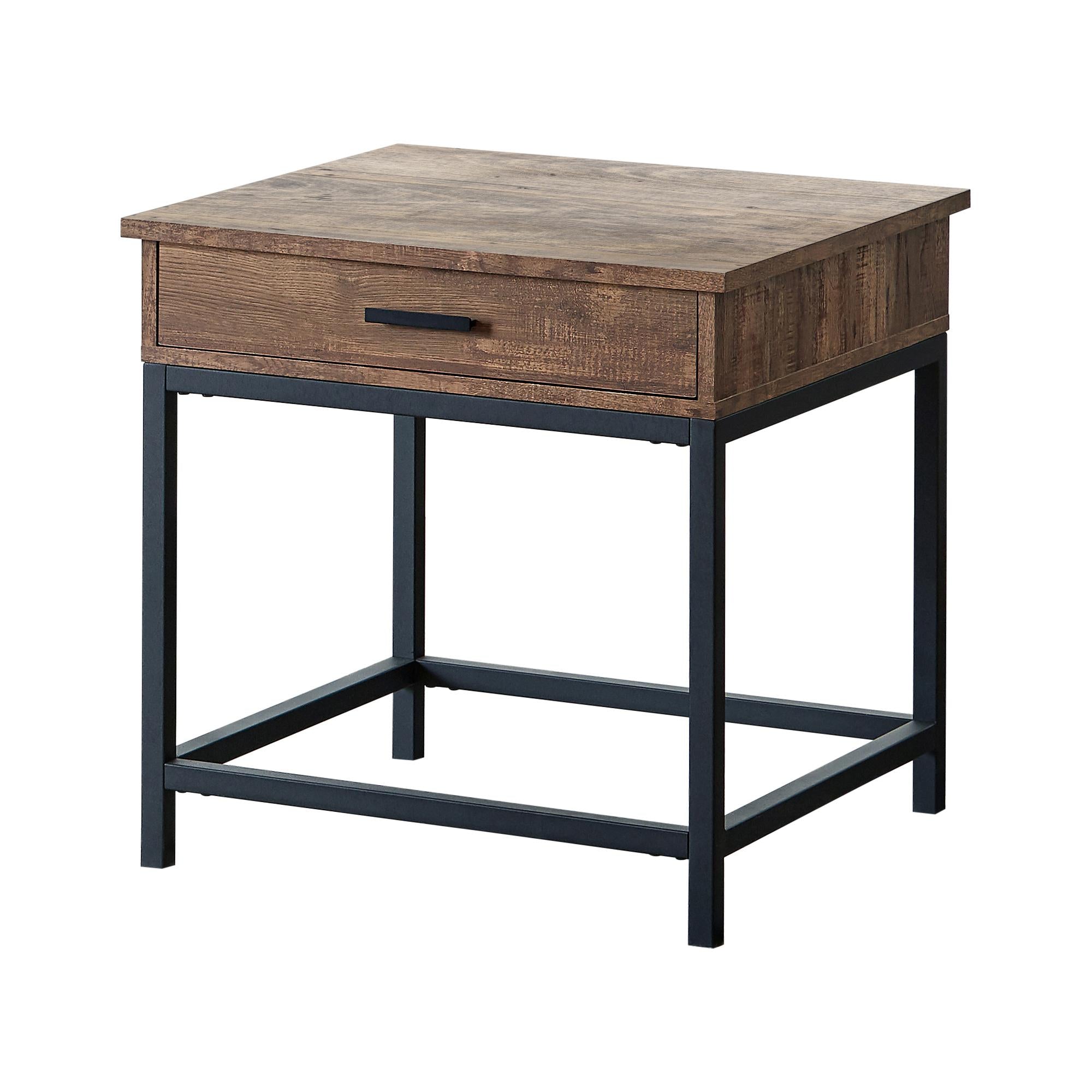 Coaster Furniture Byers 723777 1-Drawer Square Engineered Wood End Table – Brown Oak