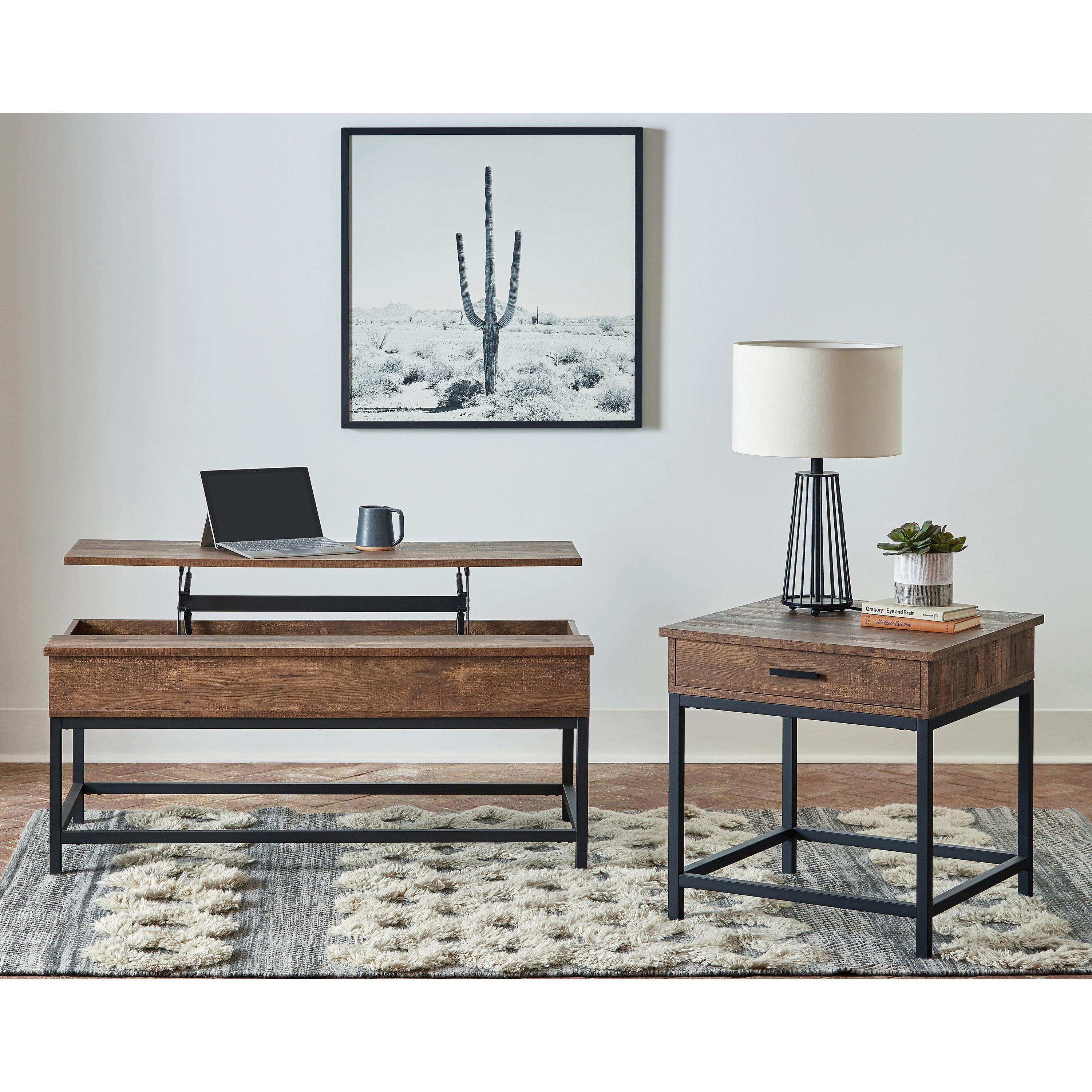Coaster Furniture Byers 723778 Engineered Wood Lift Top Coffee Table - Brown Oak - Image 2
