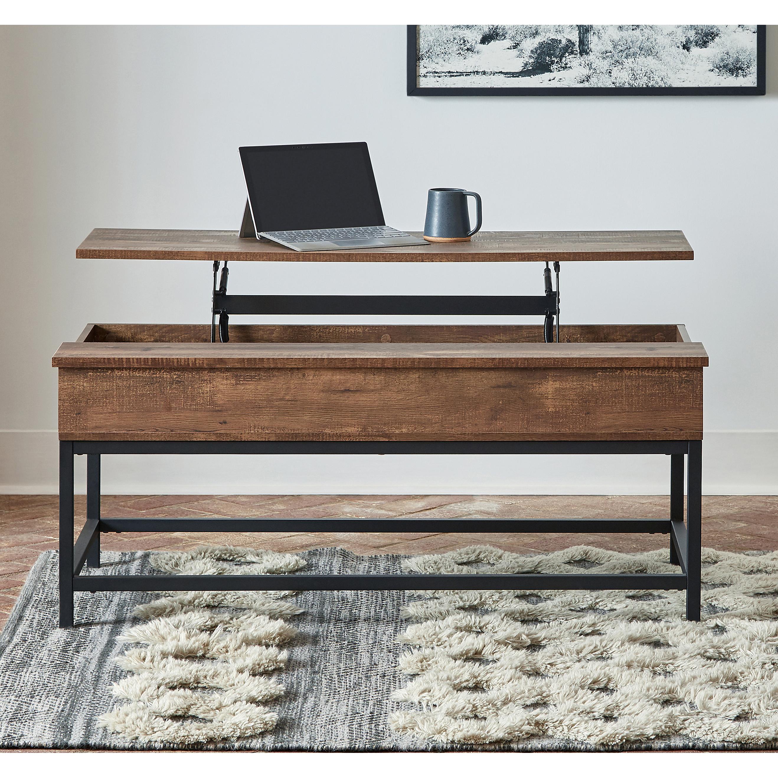 Coaster Furniture Byers 723778 Engineered Wood Lift Top Coffee Table - Brown Oak - Image 3