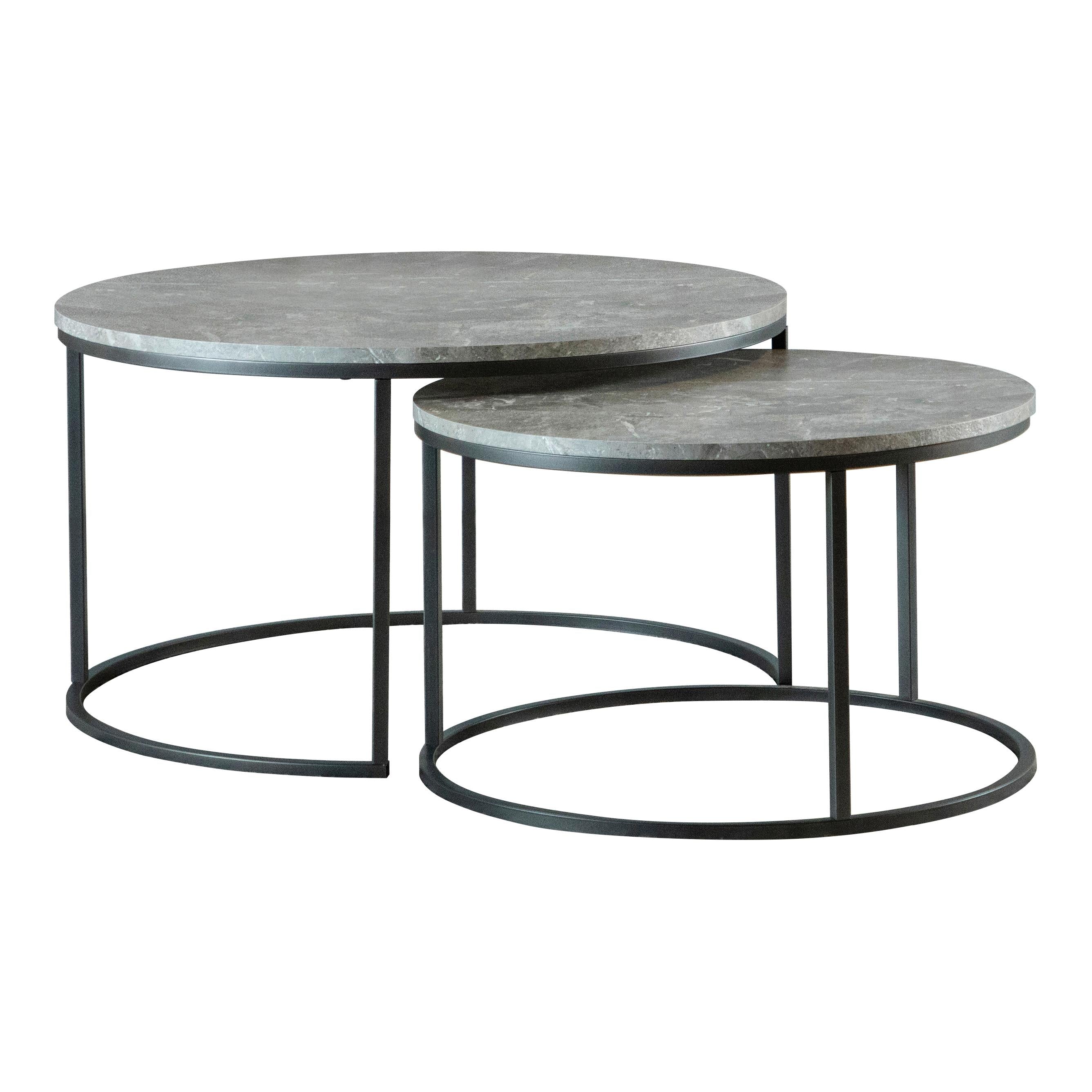 Coaster Furniture Lainey 736028 2-piece Round Faux Marble Nesting Coffee Table - Grey - Image 1