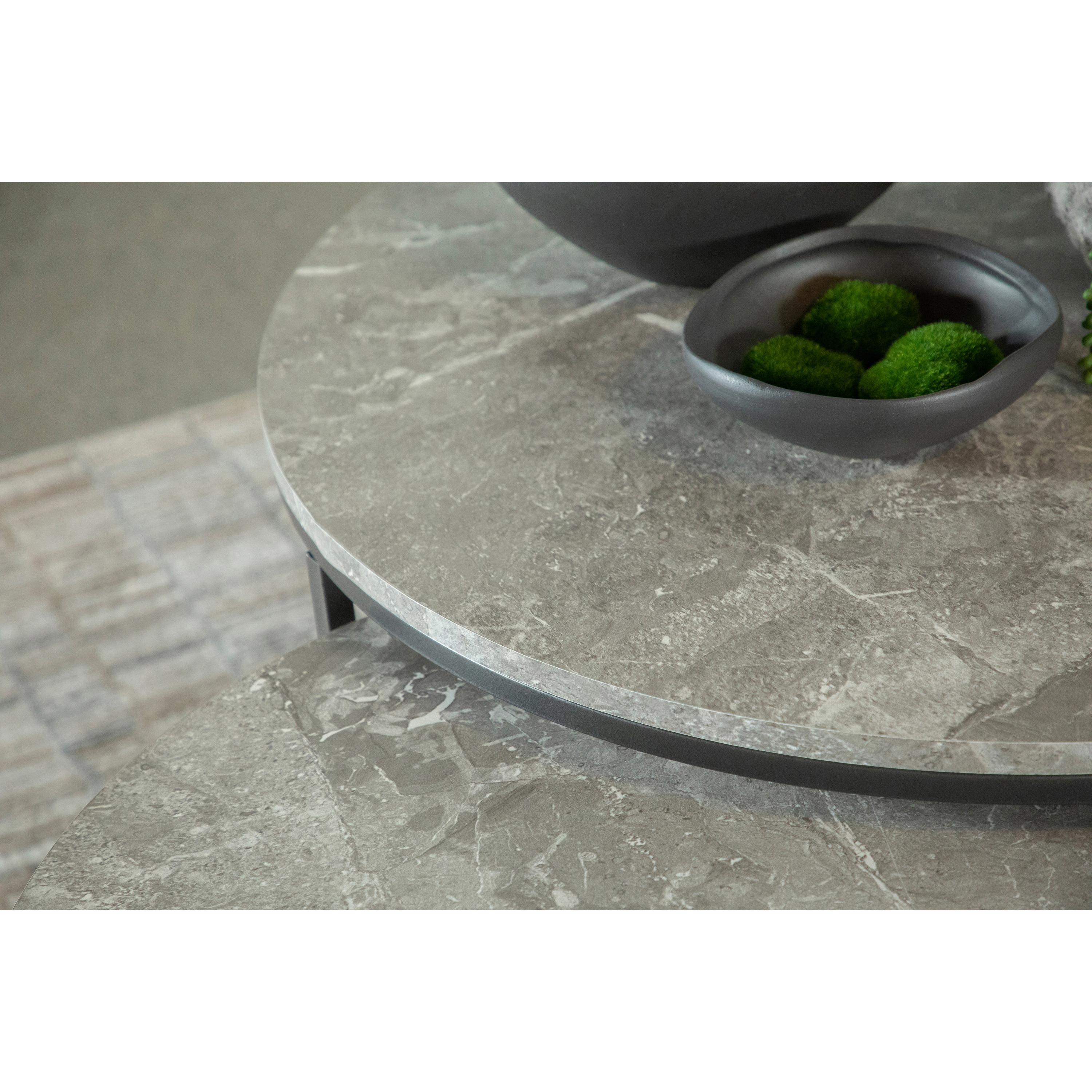 Coaster Furniture Lainey 736028 2-piece Round Faux Marble Nesting Coffee Table - Grey - Image 3