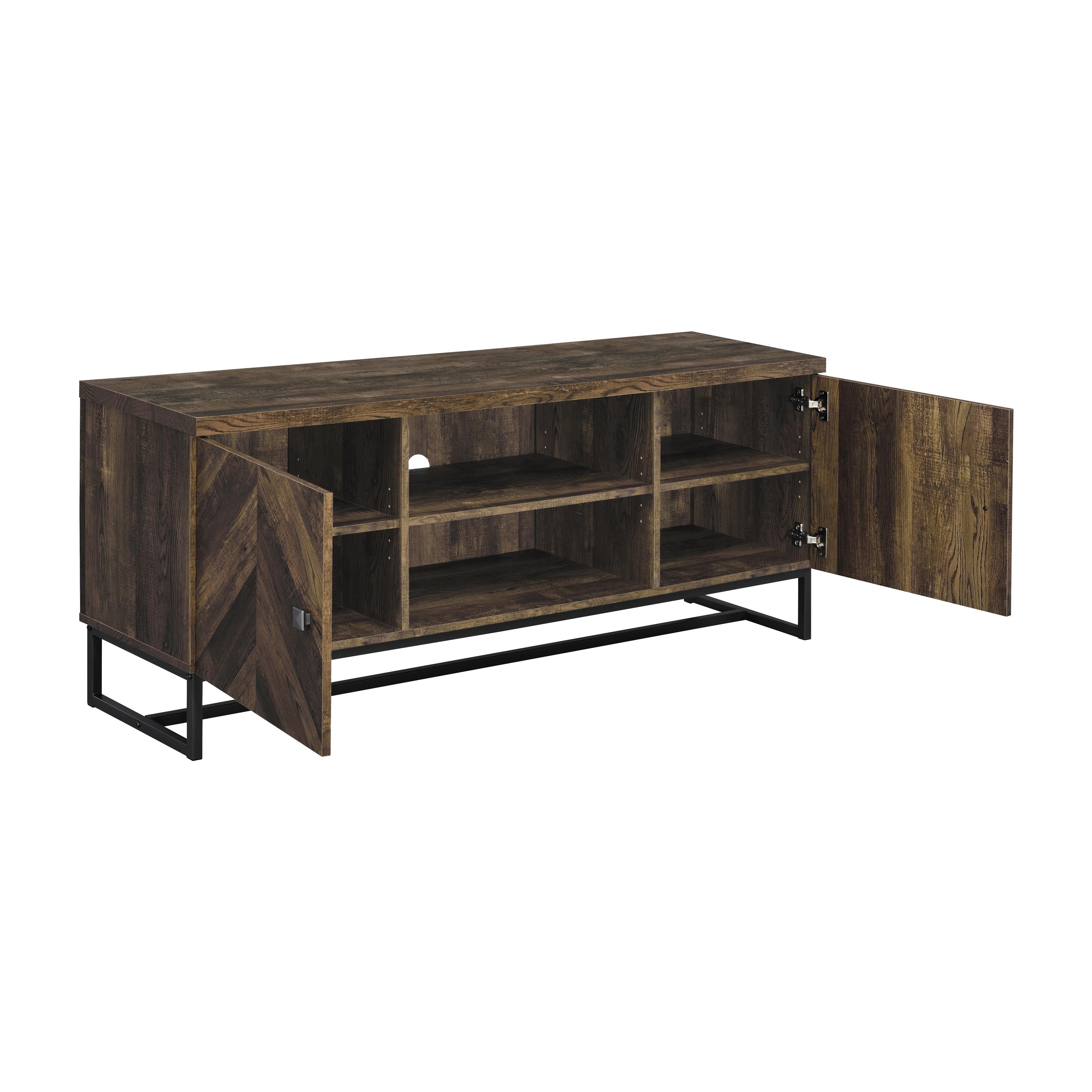 Coaster Furniture Myles 736052 2-door Engineered Wood 60" TV Stand - Rustic Oak - Image 3