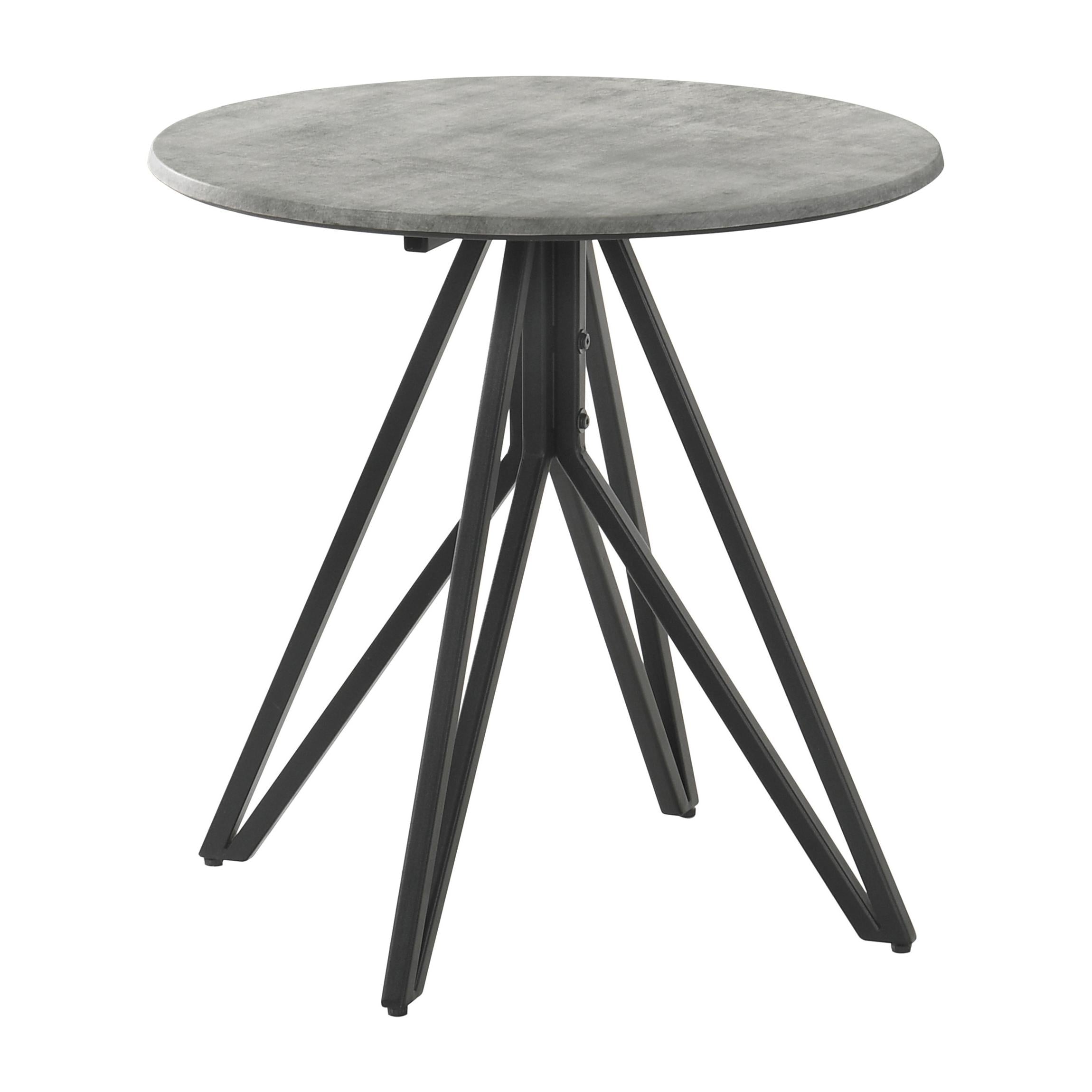 Coaster Furniture Hadi 736177 Round SmartTop Side End Table - Cement and Gunmetal - Image 1