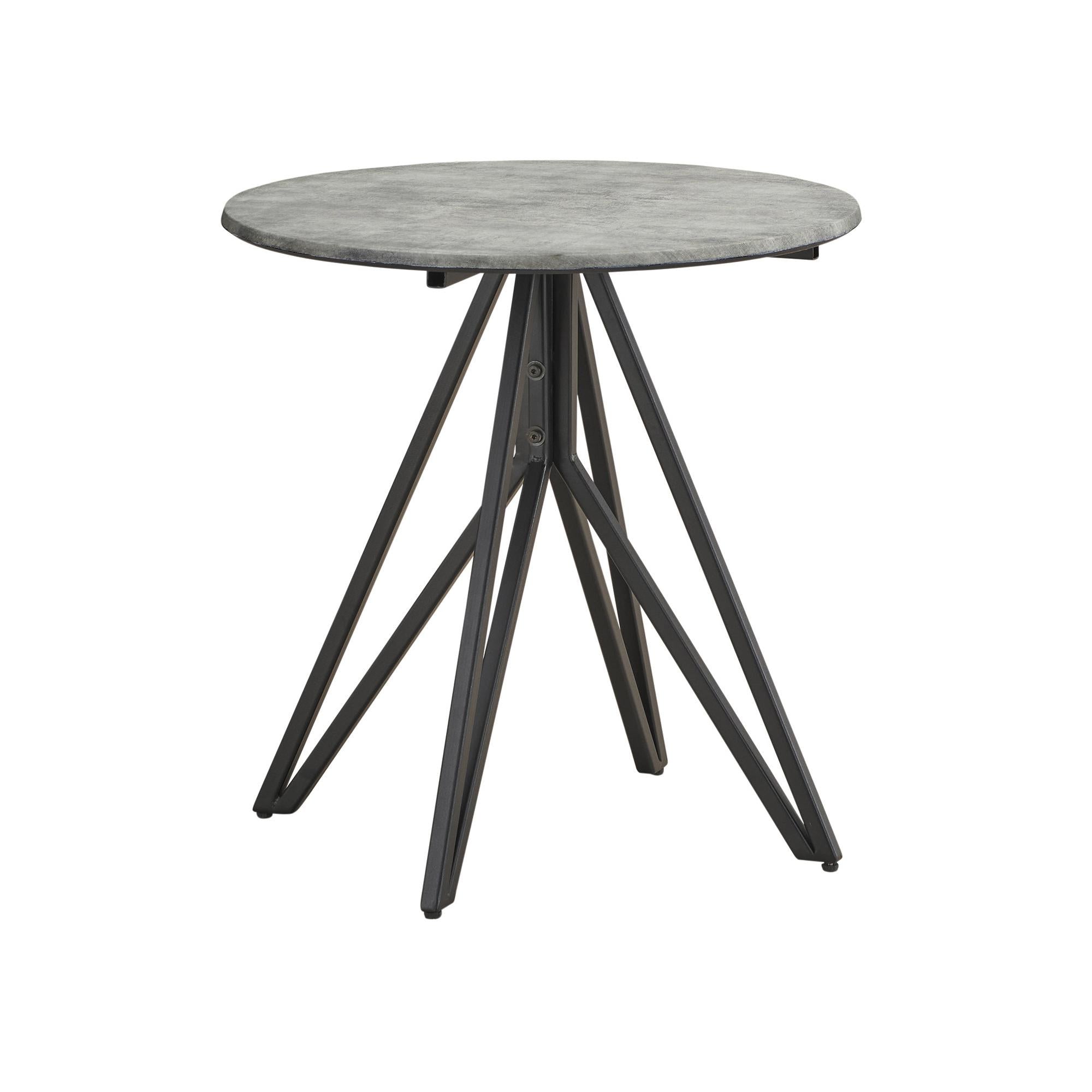 Coaster Furniture Hadi 736177 Round SmartTop Side End Table - Cement and Gunmetal - Image 3