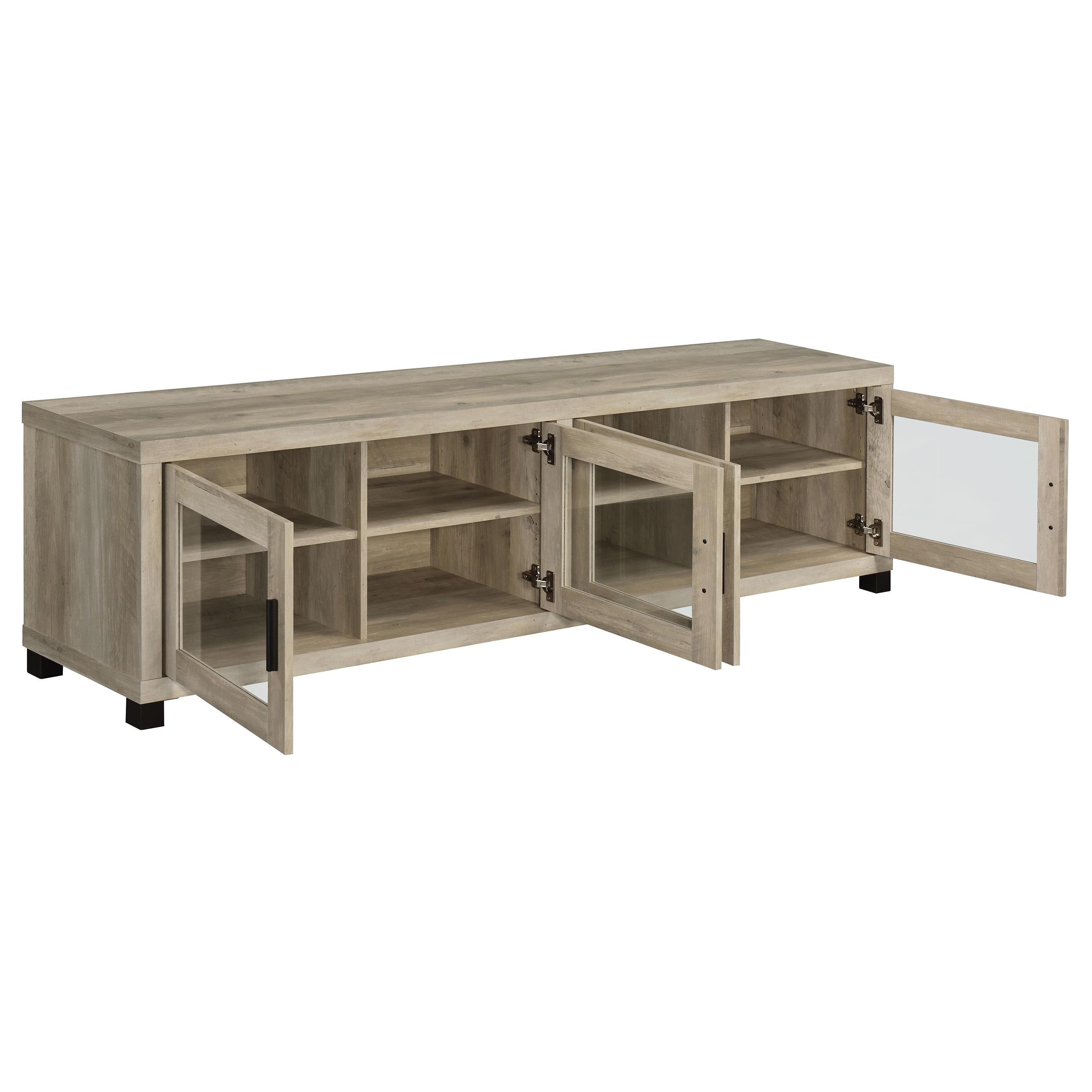 Coaster Furniture Sachin 736283 4-door Engineered Wood 79" TV Stand - Distressed Pine - Image 2