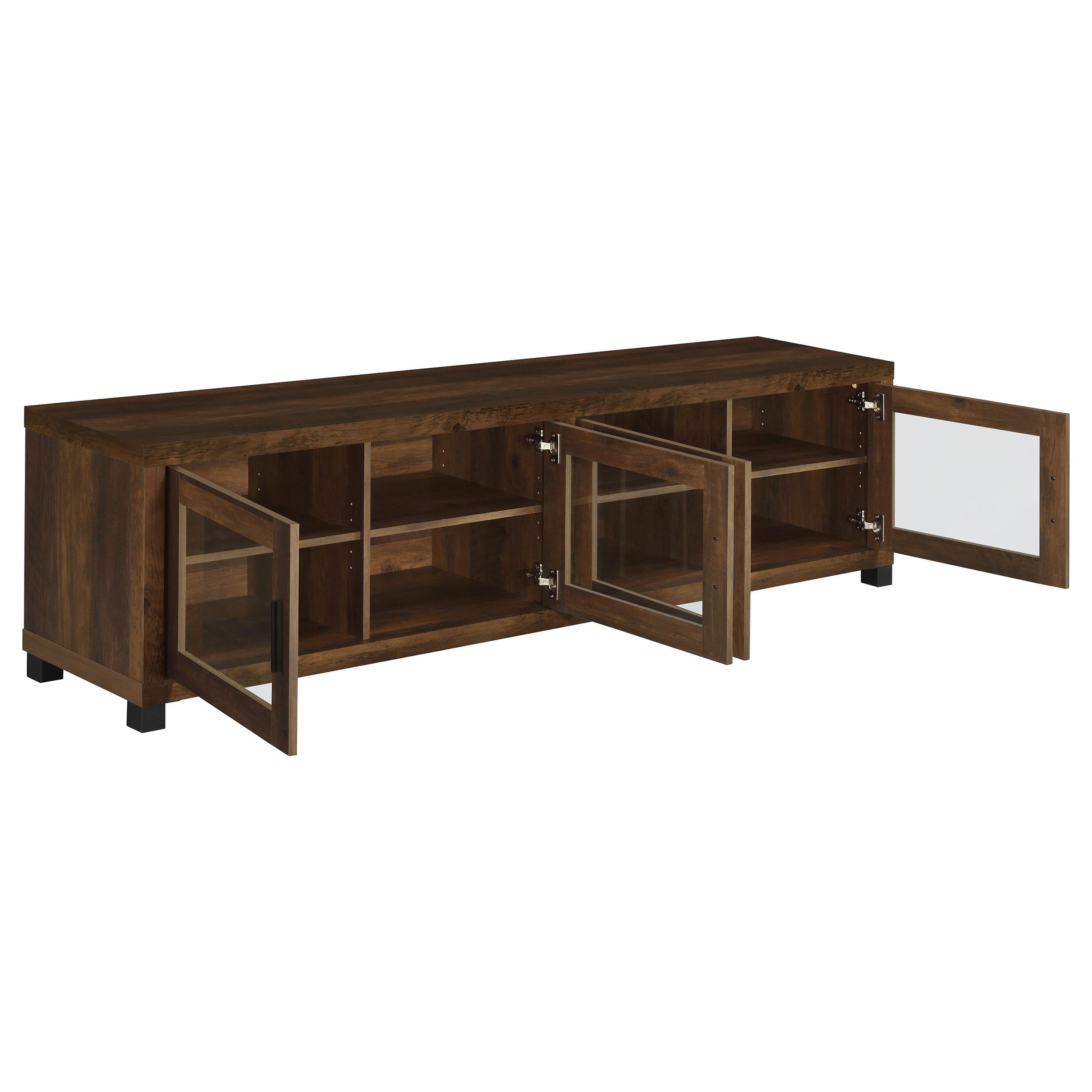 Coaster Furniture Sachin 736293 4-door Engineered Wood 79" TV Stand - Dark Pine - Image 2