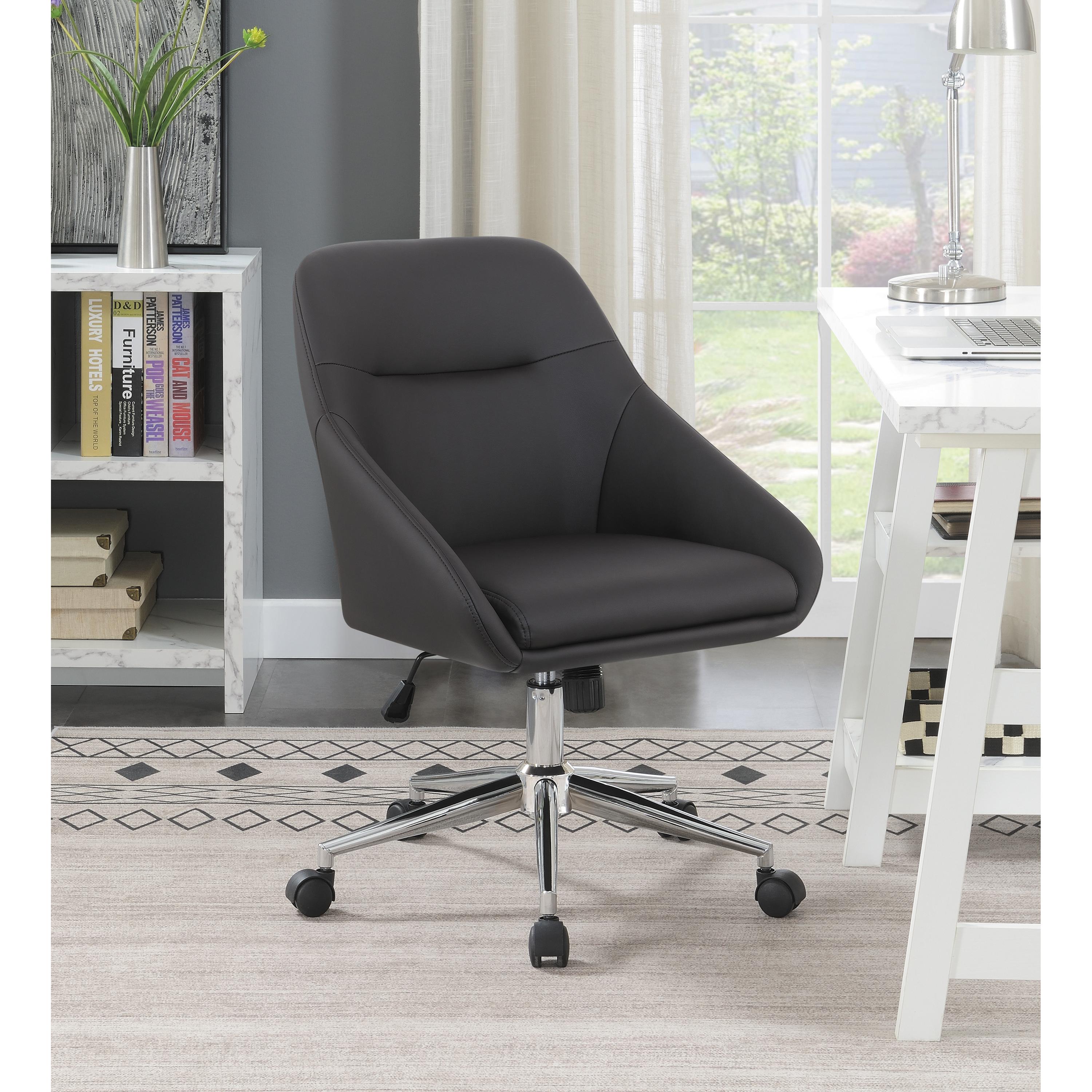 Coaster Furniture Jackman 801426 Upholstered Adjustable Home Office Desk Chair - Brown - Image 2