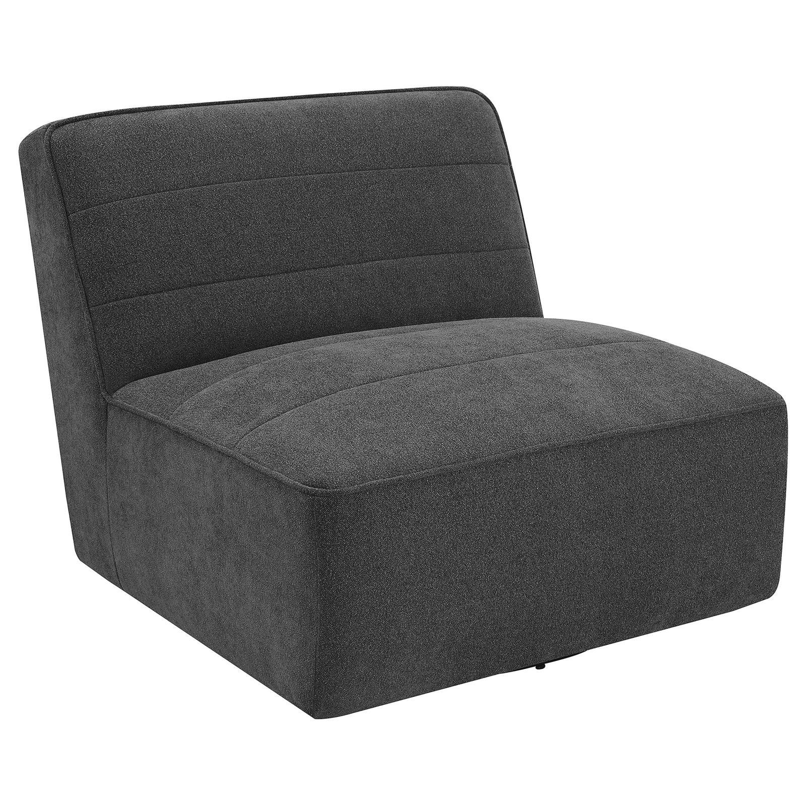 Coaster Furniture Cobie 905713 Upholstered Armless Swivel Chair - Dark Charcoal - Image 1