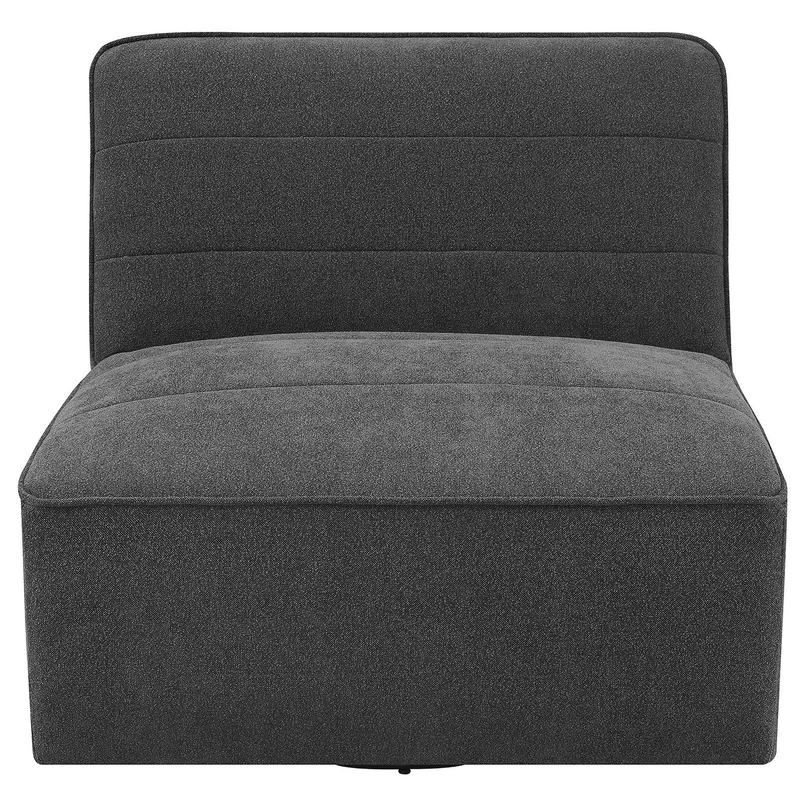 Coaster Furniture Cobie 905713 Upholstered Armless Swivel Chair - Dark Charcoal - Image 3