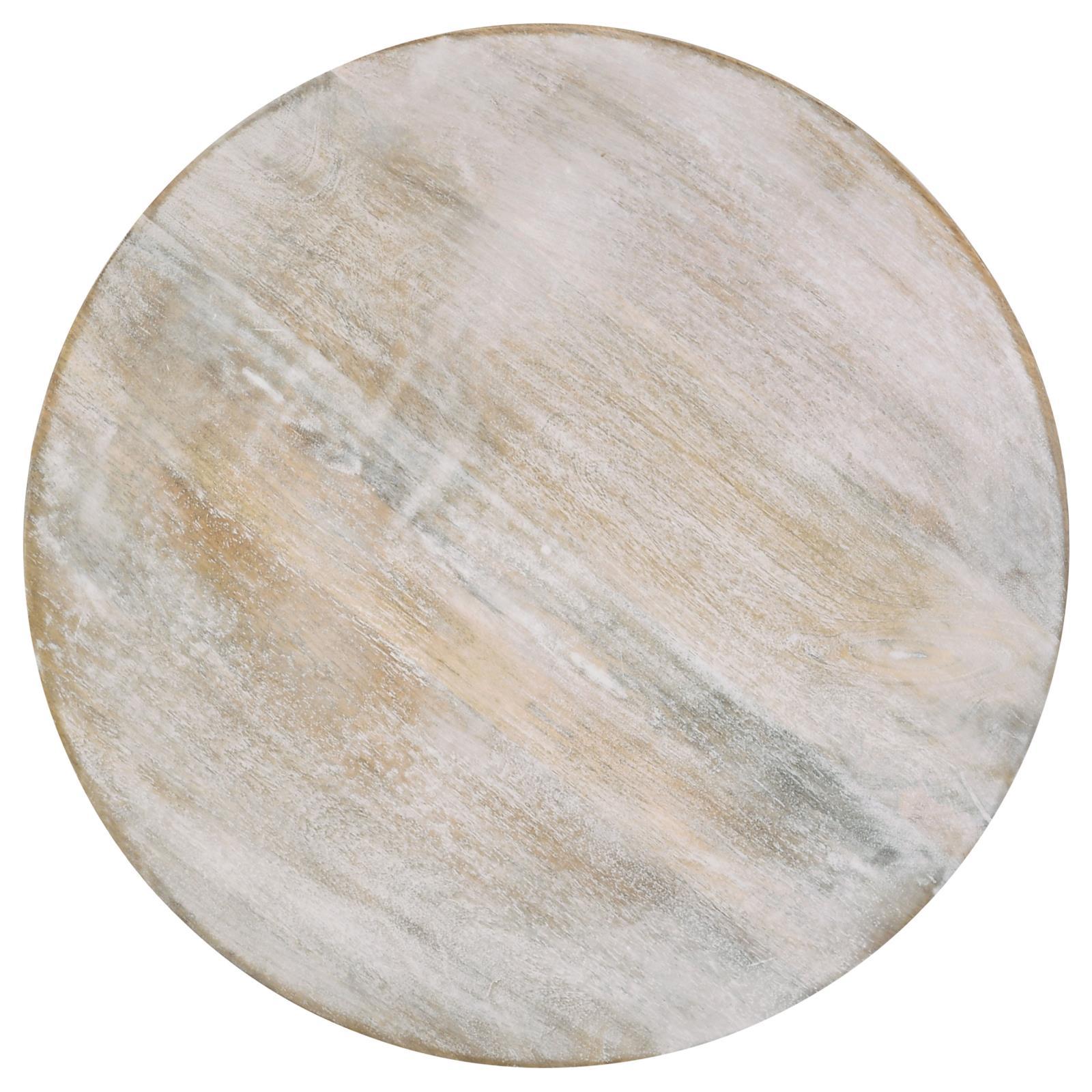 Coaster Furniture Dianella 915107 Round Pedestal Base Accent Side Table - White Washed - Image 3