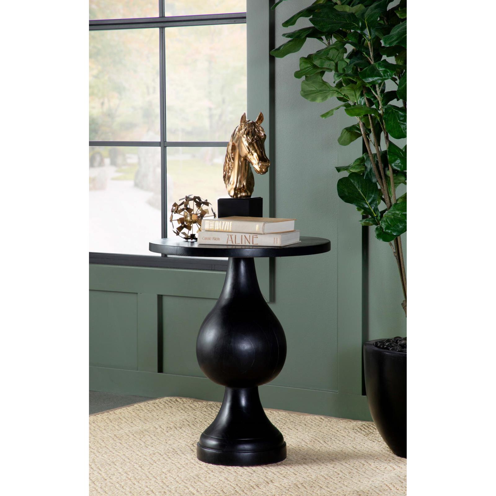 Coaster Furniture Dianella 915108 Round Pedestal Base Accent Side Table - Black Stain - Image 2