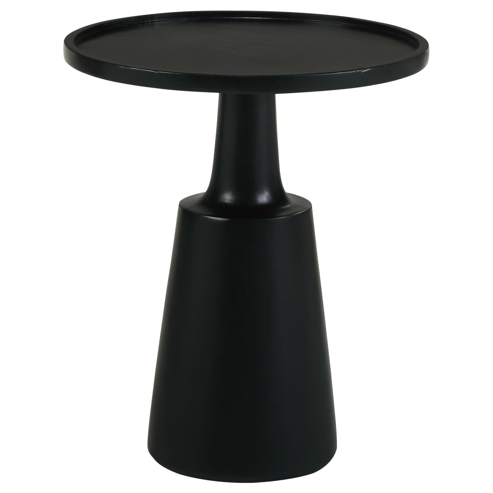 Coaster Furniture Ixia 915109 Round Solid Mango Wood Accent Side Table - Black Stain - Image 1