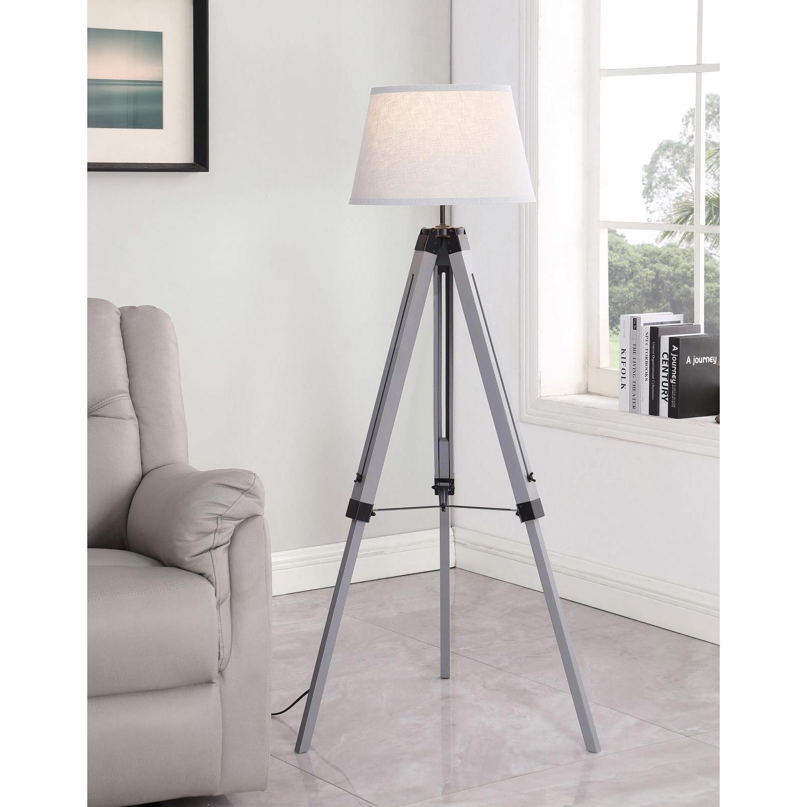 Coaster Furniture Dayton 920212 56-inch Empire Shade Metal Tripod Floor Lamp - Grey - Image 2