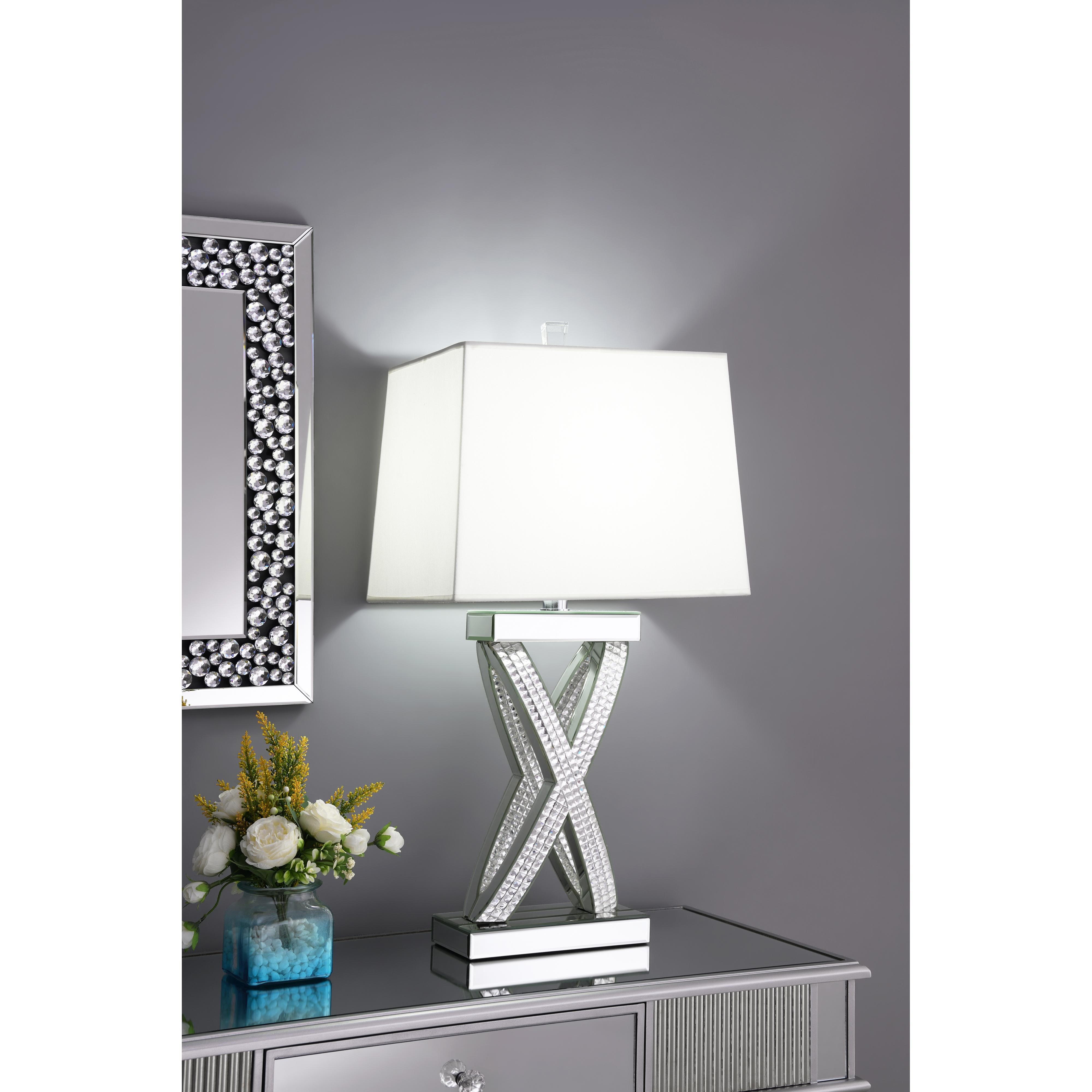 Coaster Furniture Dominick 923289 31-inch Tapered Mirrored Acrylic Table Lamp - Silver - Image 2