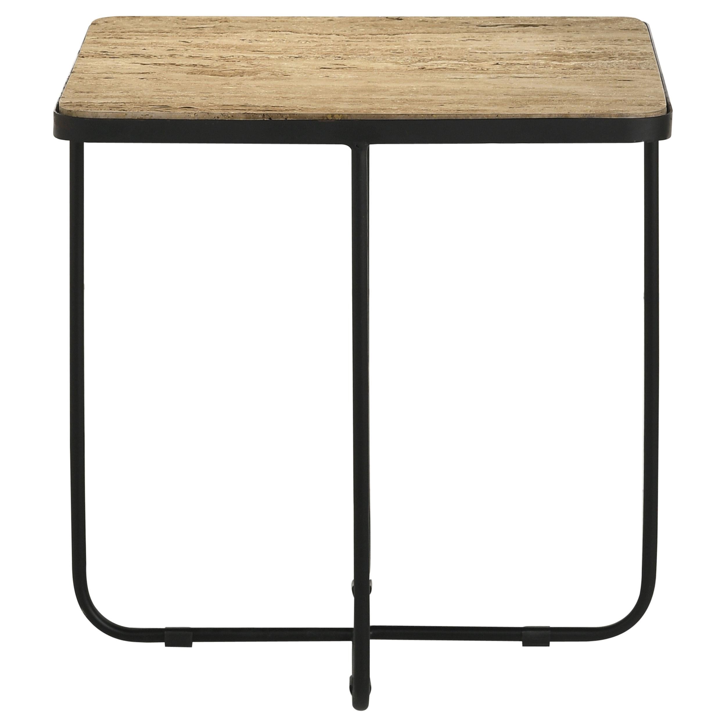 Coaster Furniture Elyna 935855 Square Stone Top Accent Side Table - Beige - Image 1