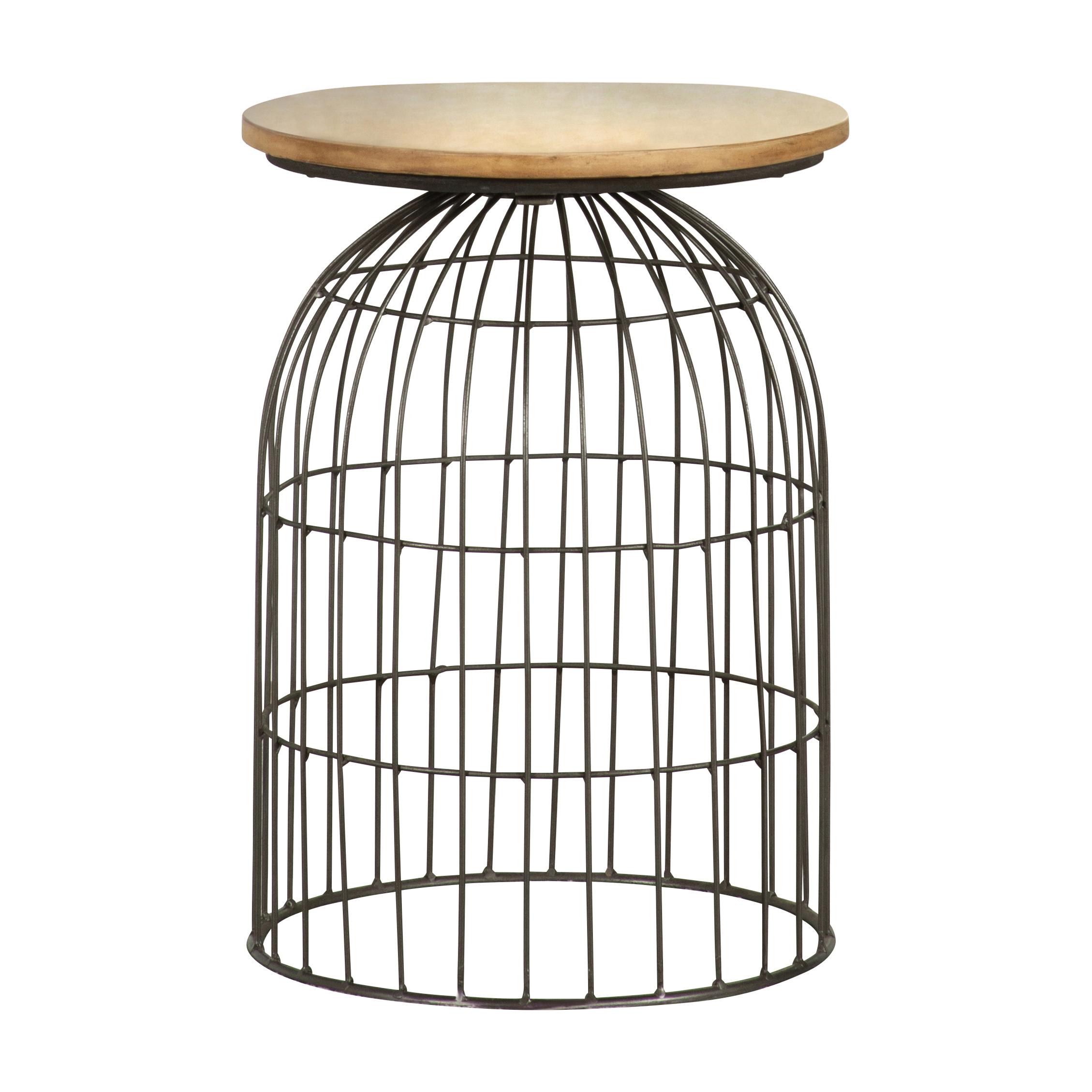 Coaster Furniture Bernardo 935860 Round Wire Frame Side Table - Natural and Gunmetal - Image 1