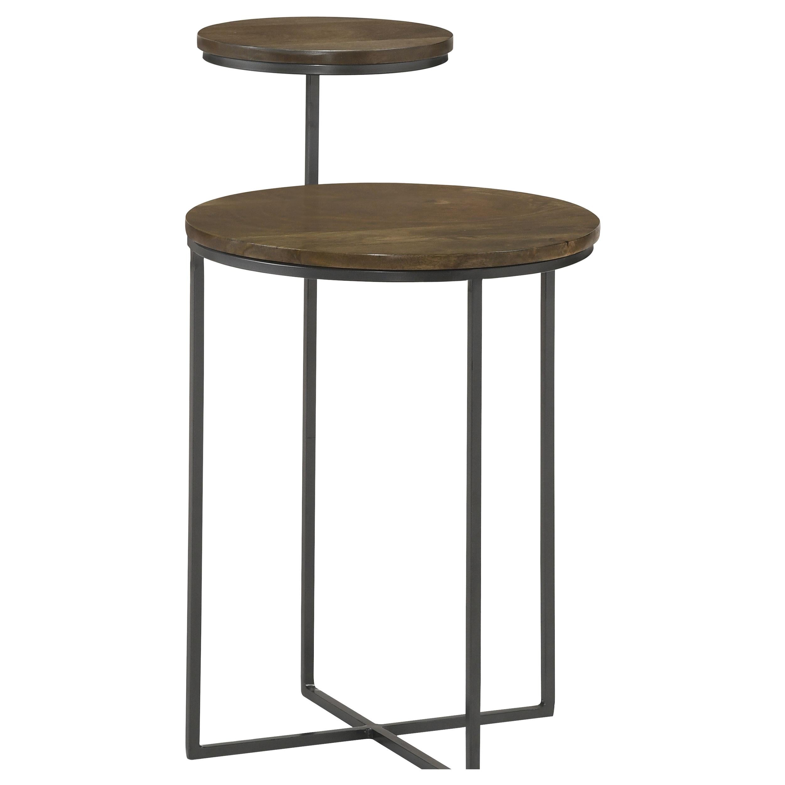 Coaster Furniture Yael 935980 Round Mango Wood Accent Side Table - Natural and Gunmetal - Image 1