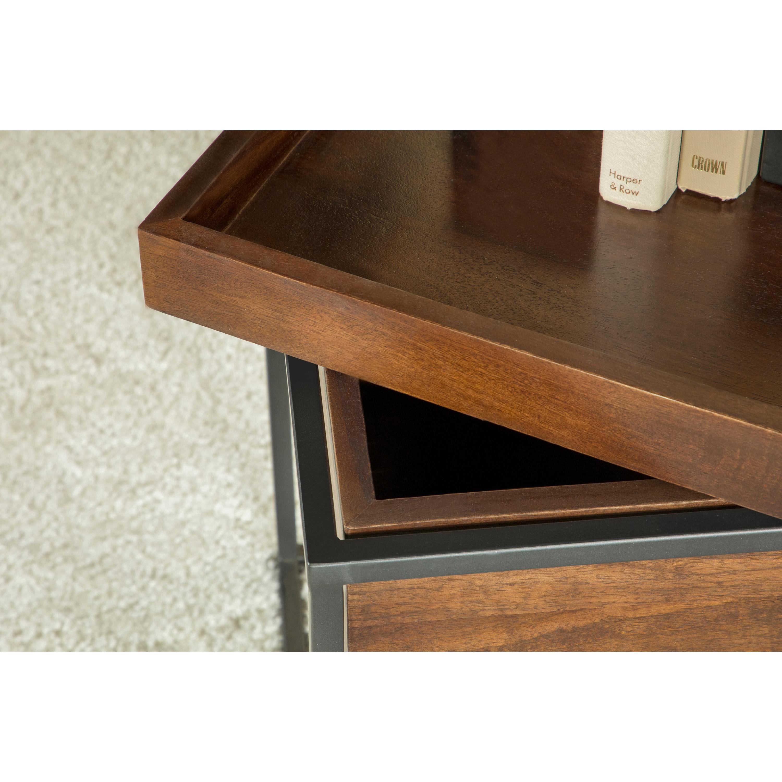 Coaster Furniture Ondrej 936007 Square Accent Side Table Removable Tray - Dark Brown - Image 3