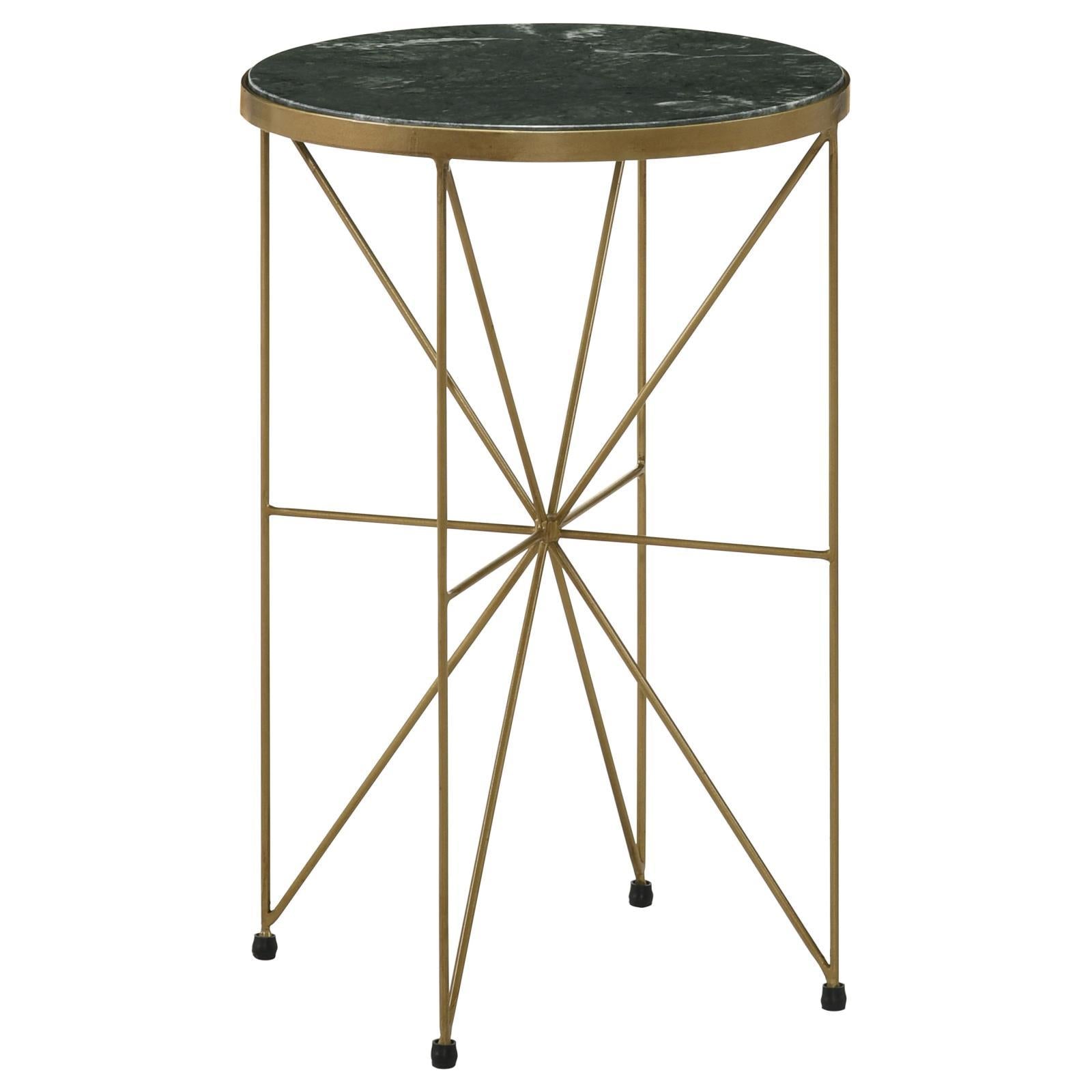 Coaster Furniture Eliska 936061 Round Green Marble Top Accent Side Table – Antique Gold