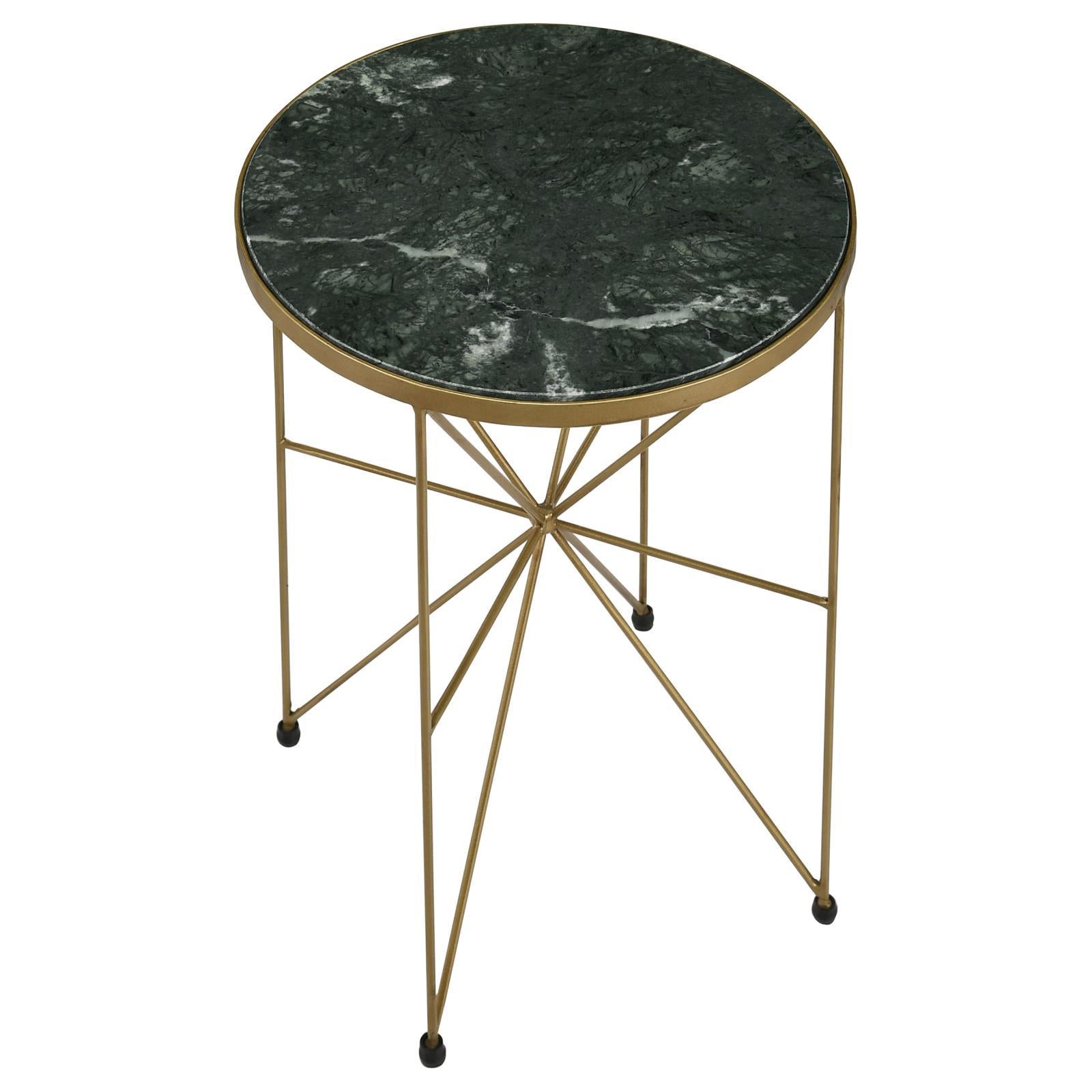 Coaster Furniture Eliska 936061 Round Green Marble Top Accent Side Table - Antique Gold - Image 3