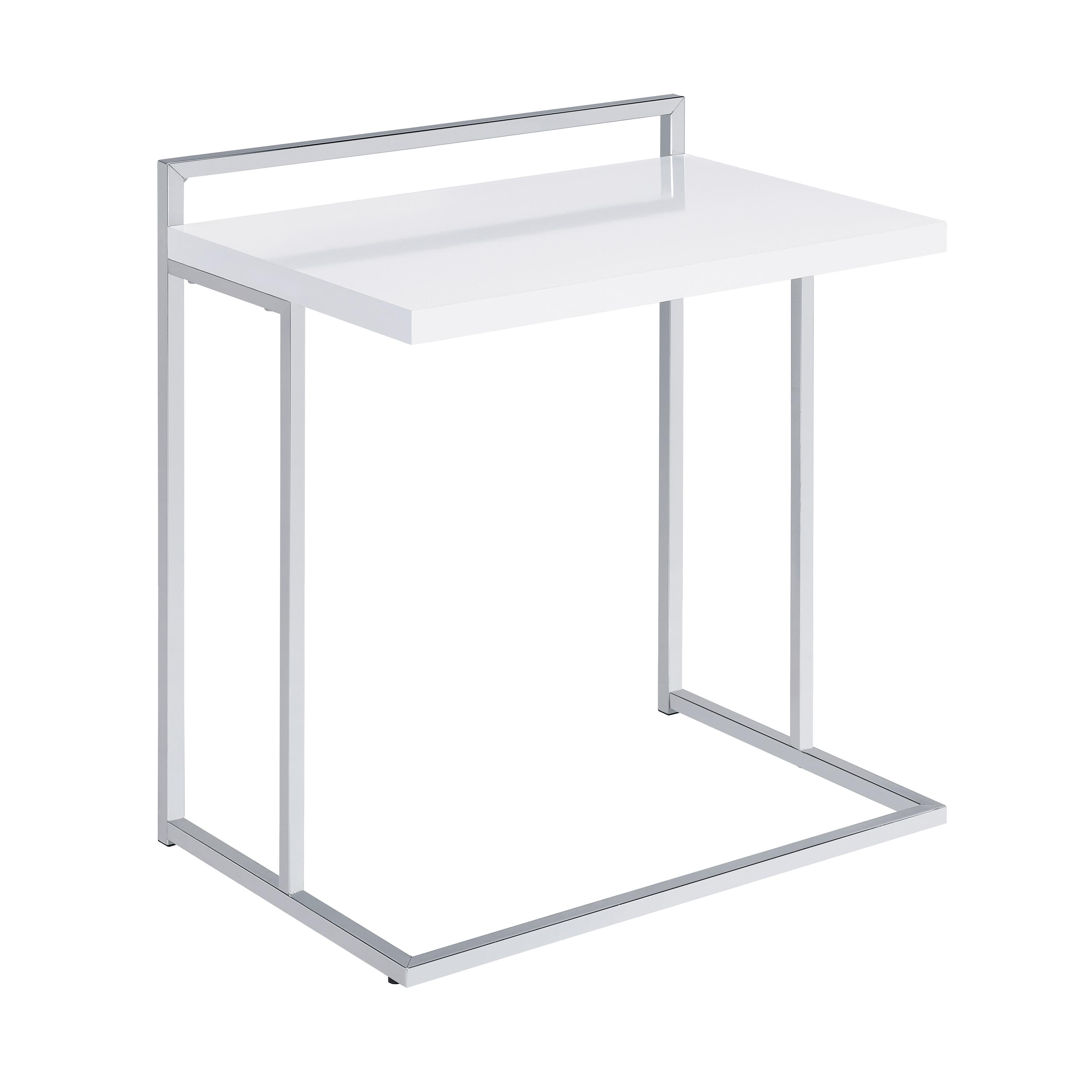 Coaster Furniture Dani 936118 Rectangular C-Shaped Sofa Side Table - White High Gloss - Image 1
