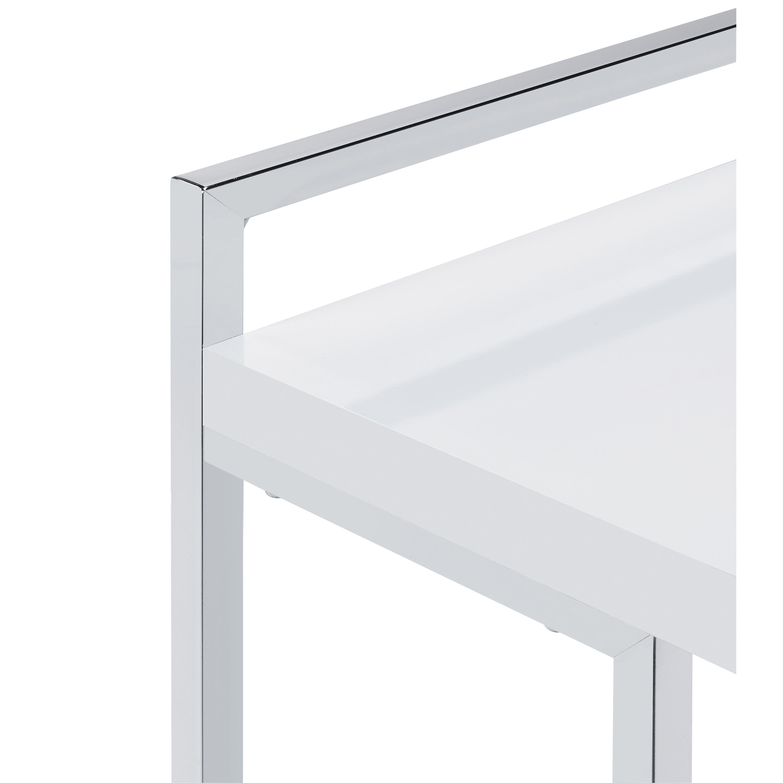 Coaster Furniture Dani 936118 Rectangular C-Shaped Sofa Side Table - White High Gloss - Image 3