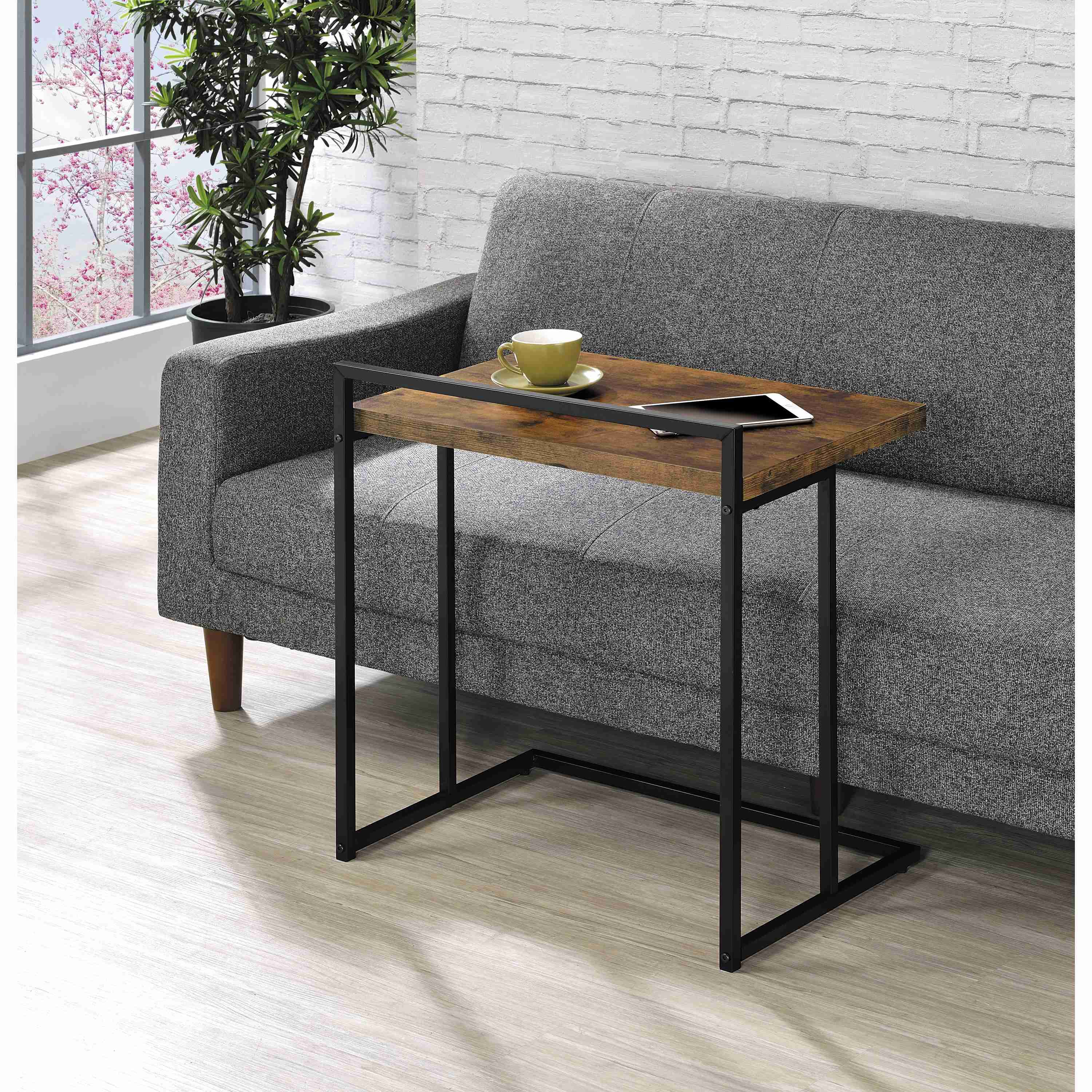 Coaster Furniture Dani 936122 Rectangular C-Shaped Sofa Side Table - Rustic Nutmeg - Image 2