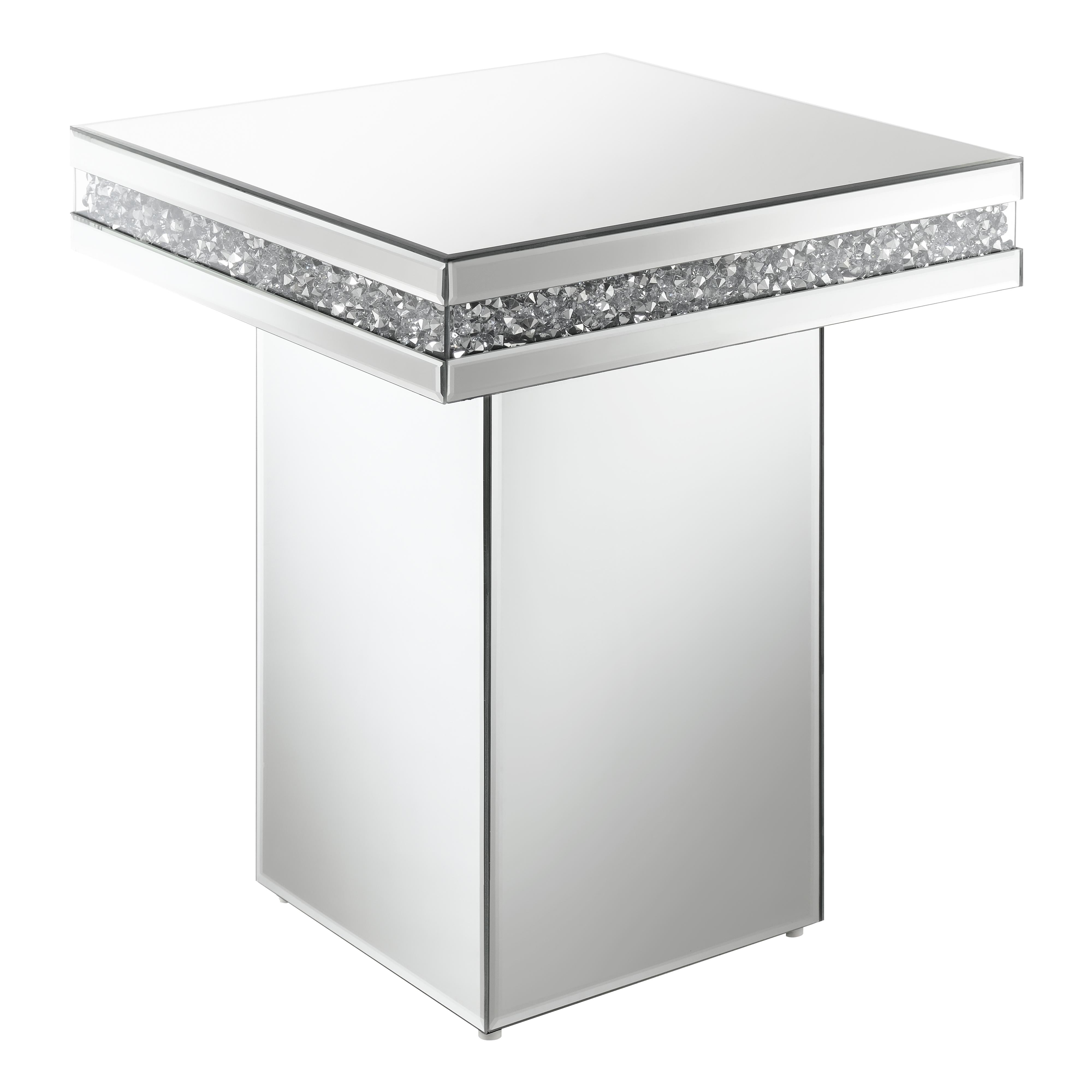 Coaster Furniture Elora 936137 Square Mirrored Accent Side Table - Silver - Image 1