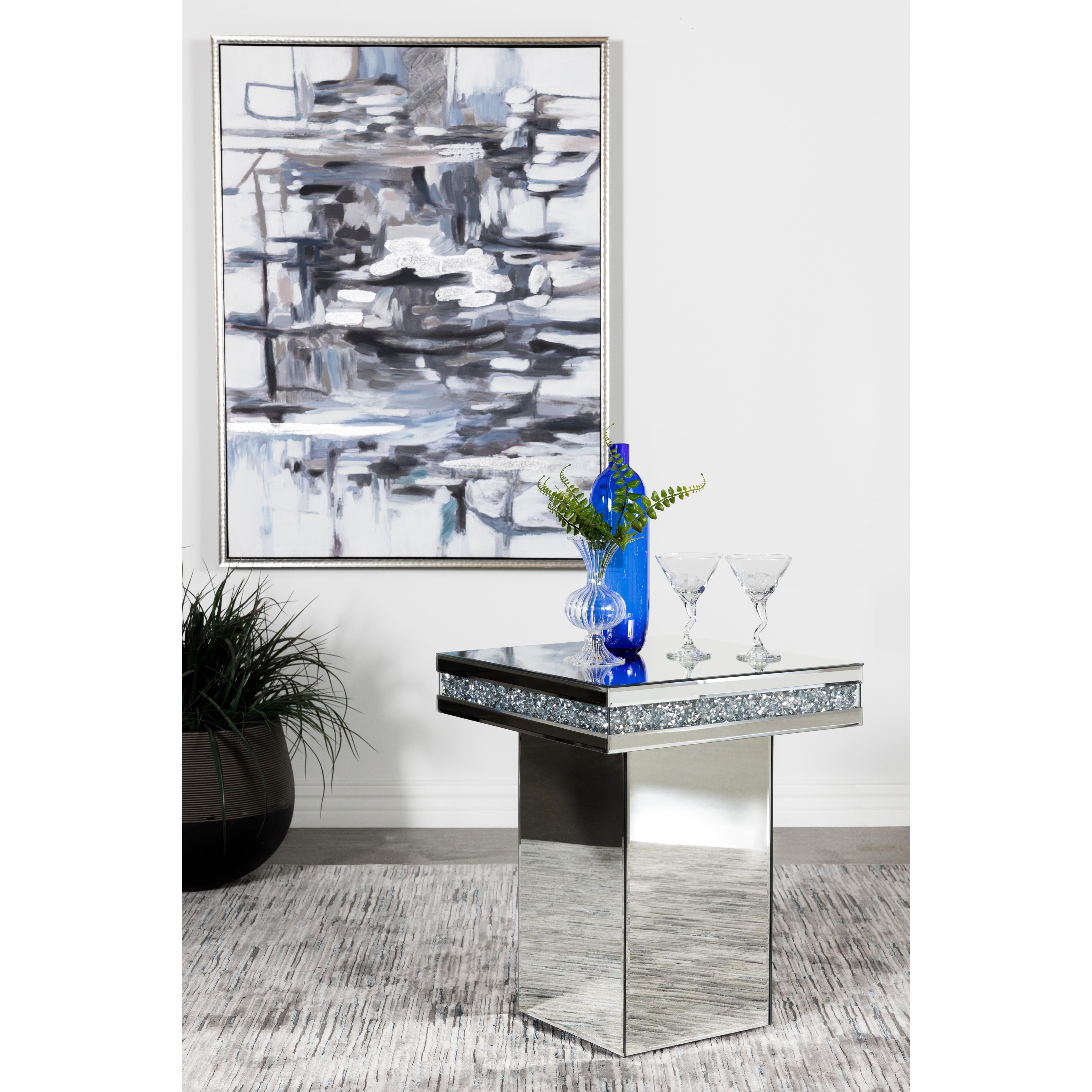 Coaster Furniture Elora 936137 Square Mirrored Accent Side Table - Silver - Image 3