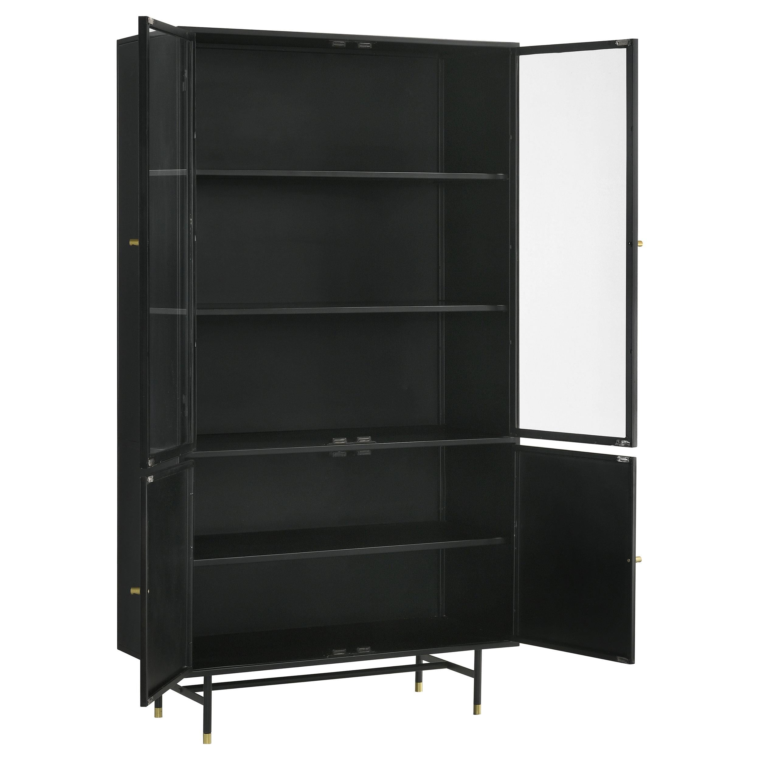 Coaster Furniture Santiago 951134 4-door Metal Tall Storage Cabinet - Matte Black - Image 2