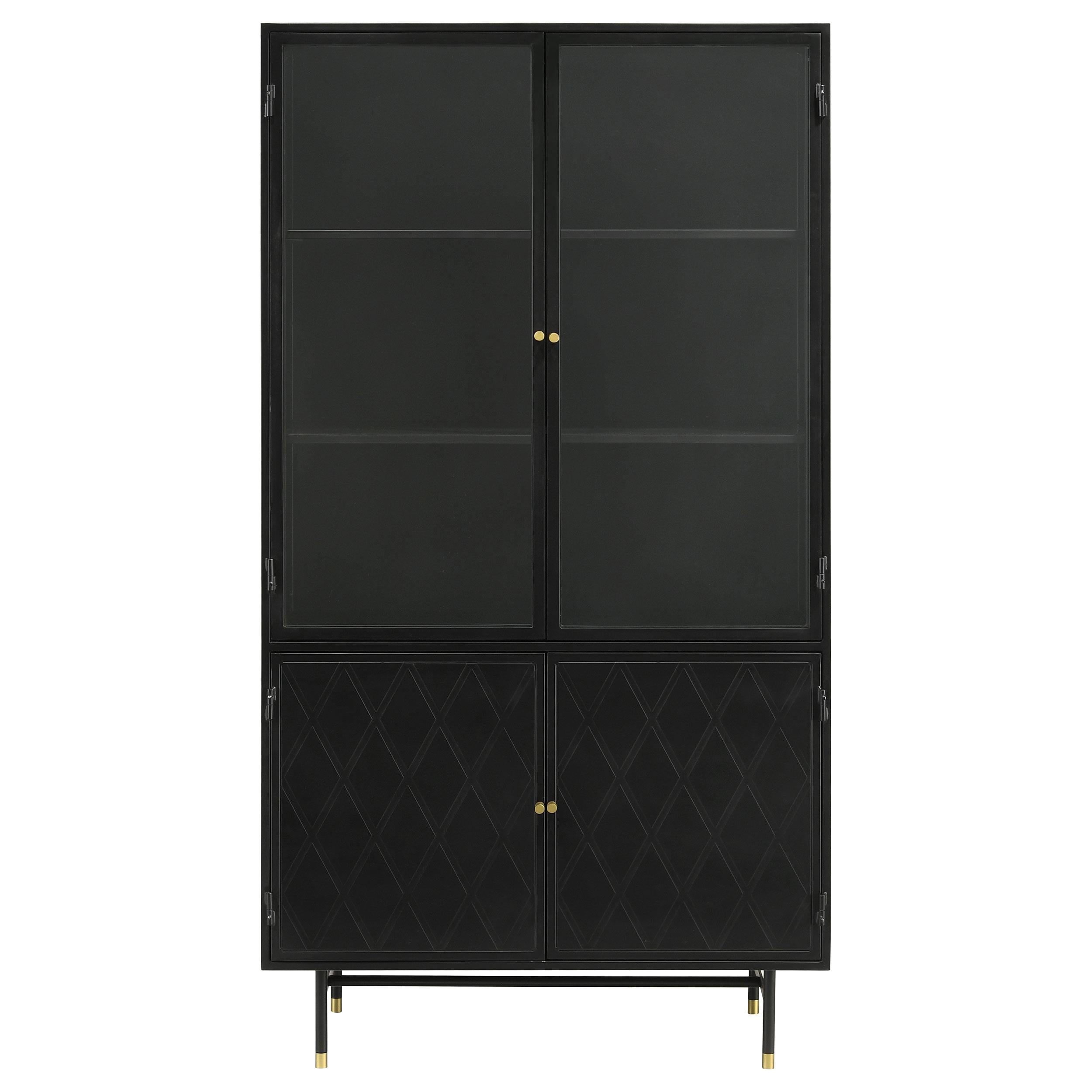 Coaster Furniture Santiago 951134 4-door Metal Tall Storage Cabinet - Matte Black - Image 3
