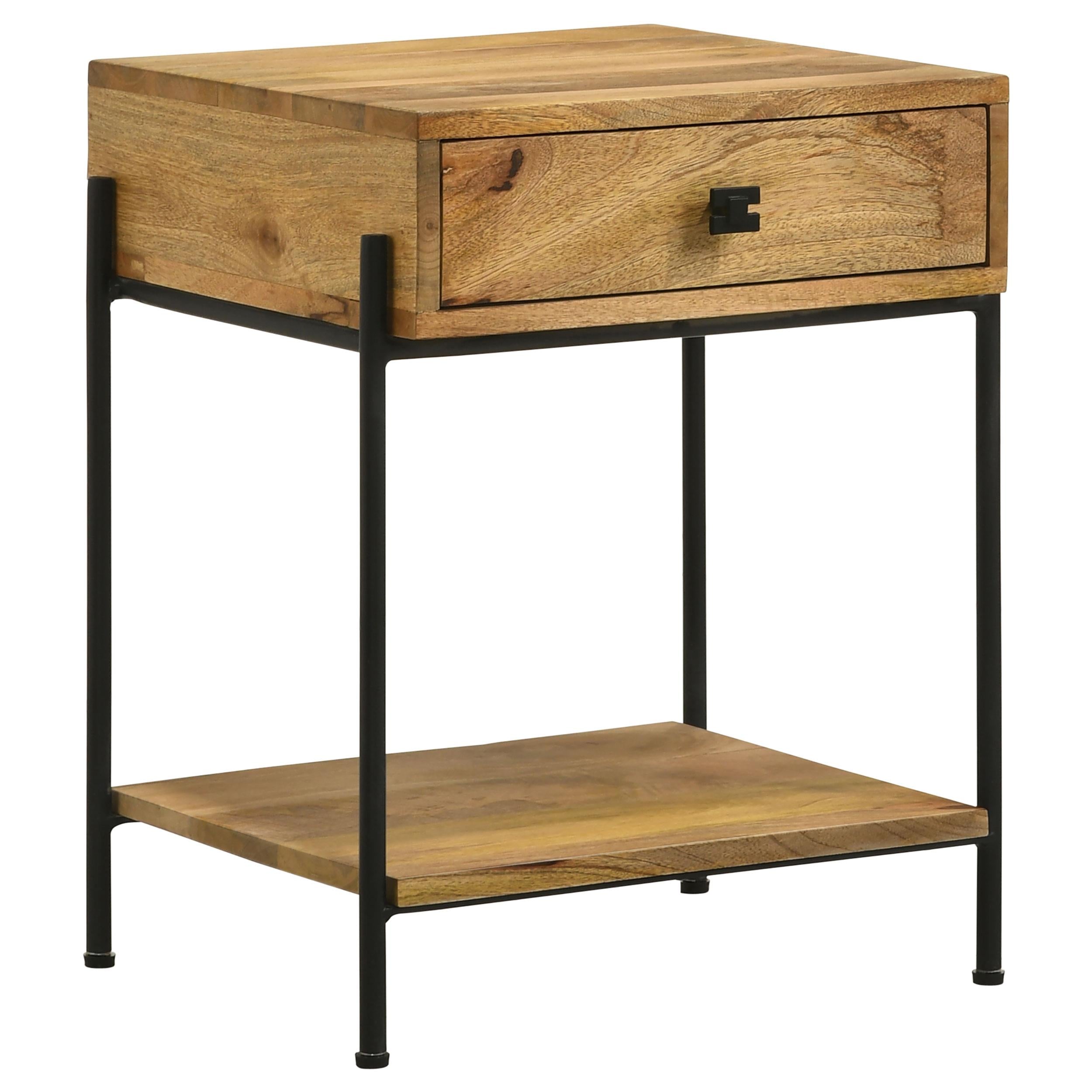 Coaster Furniture Declan 959556 1-Drawer Wood Accent Side Table - Natural Mango - Image 1