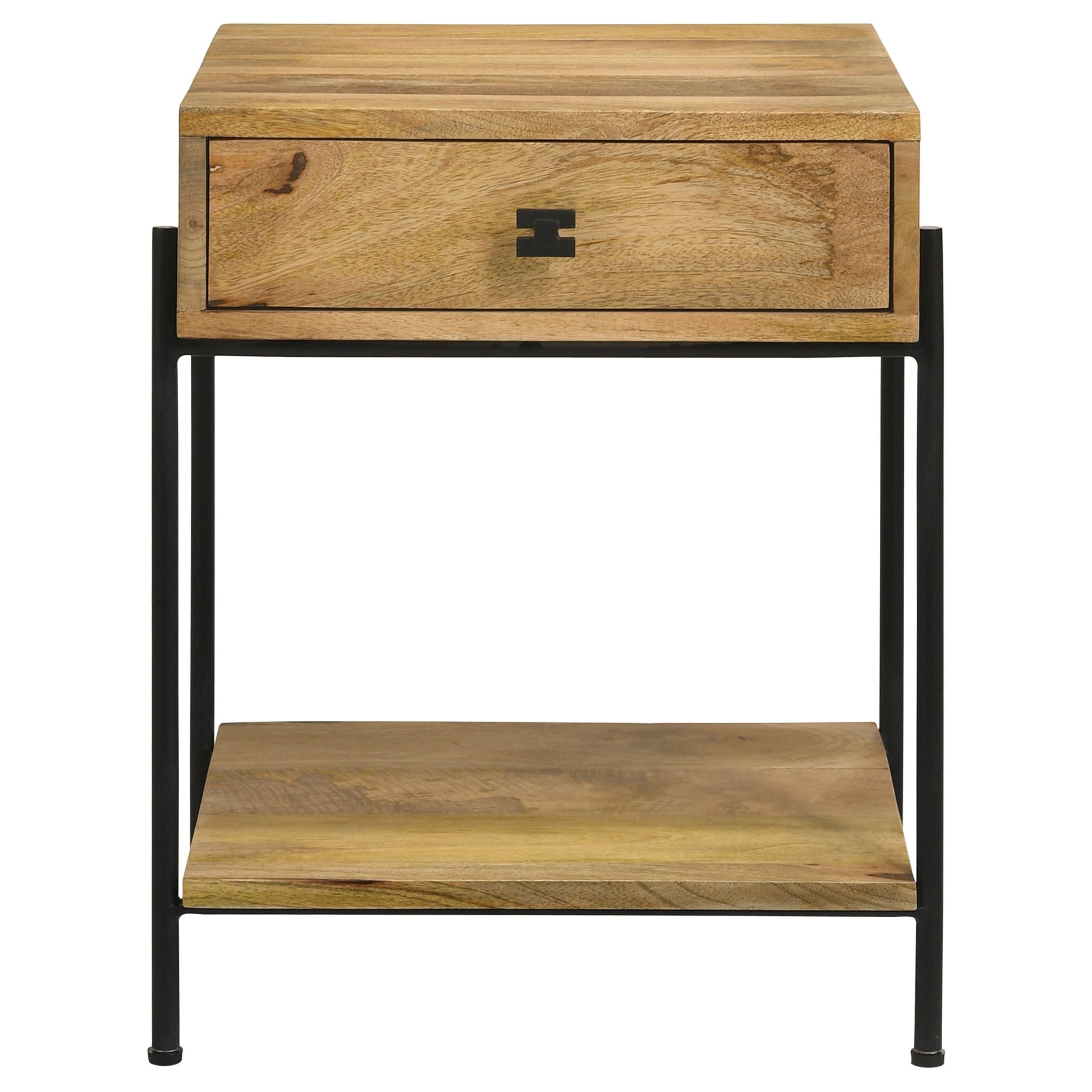 Coaster Furniture Declan 959556 1-Drawer Wood Accent Side Table - Natural Mango - Image 3