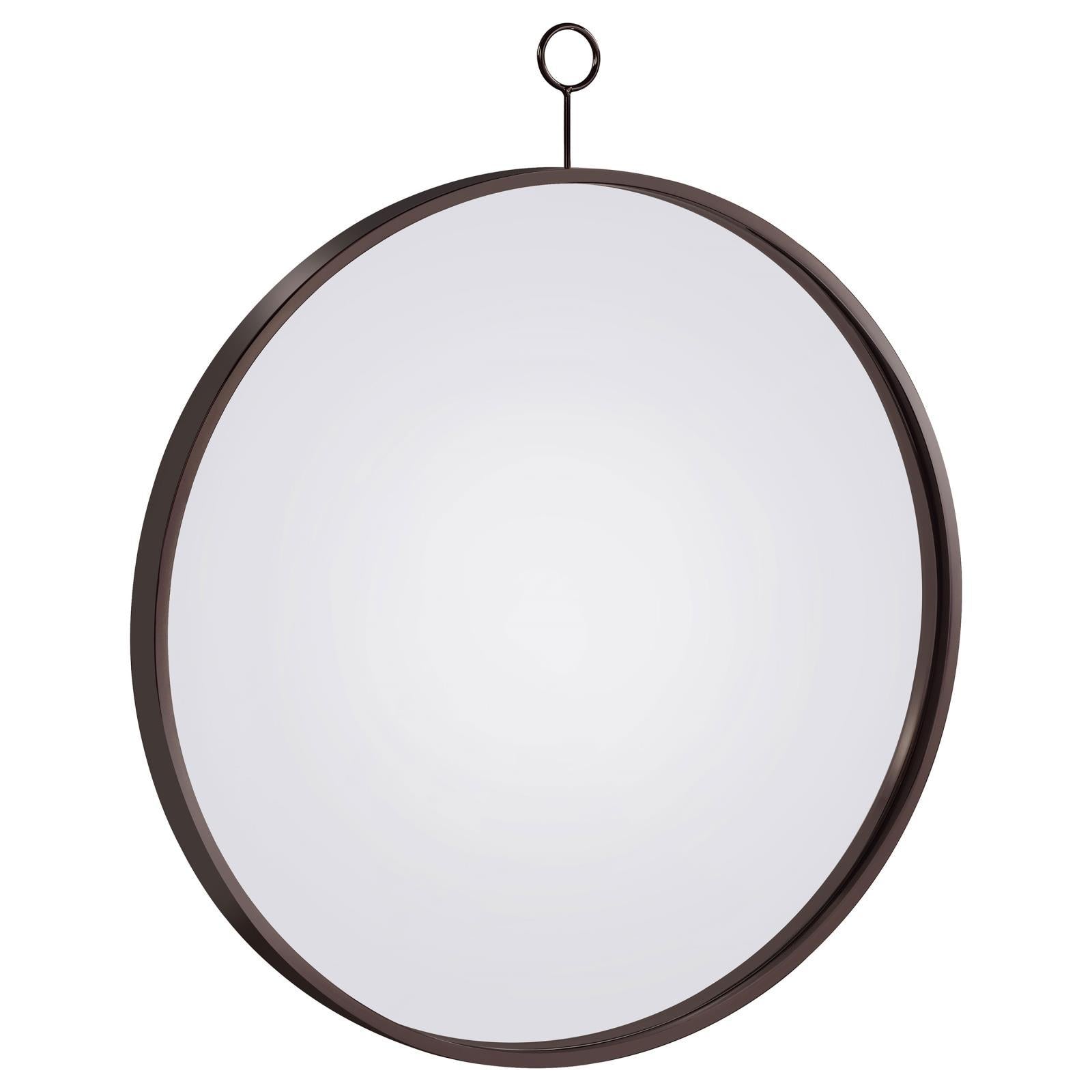 Coaster Furniture Gwyneth 961495 30 x 35 Inch Round Wall Mirror - Black Nickel - Image 1