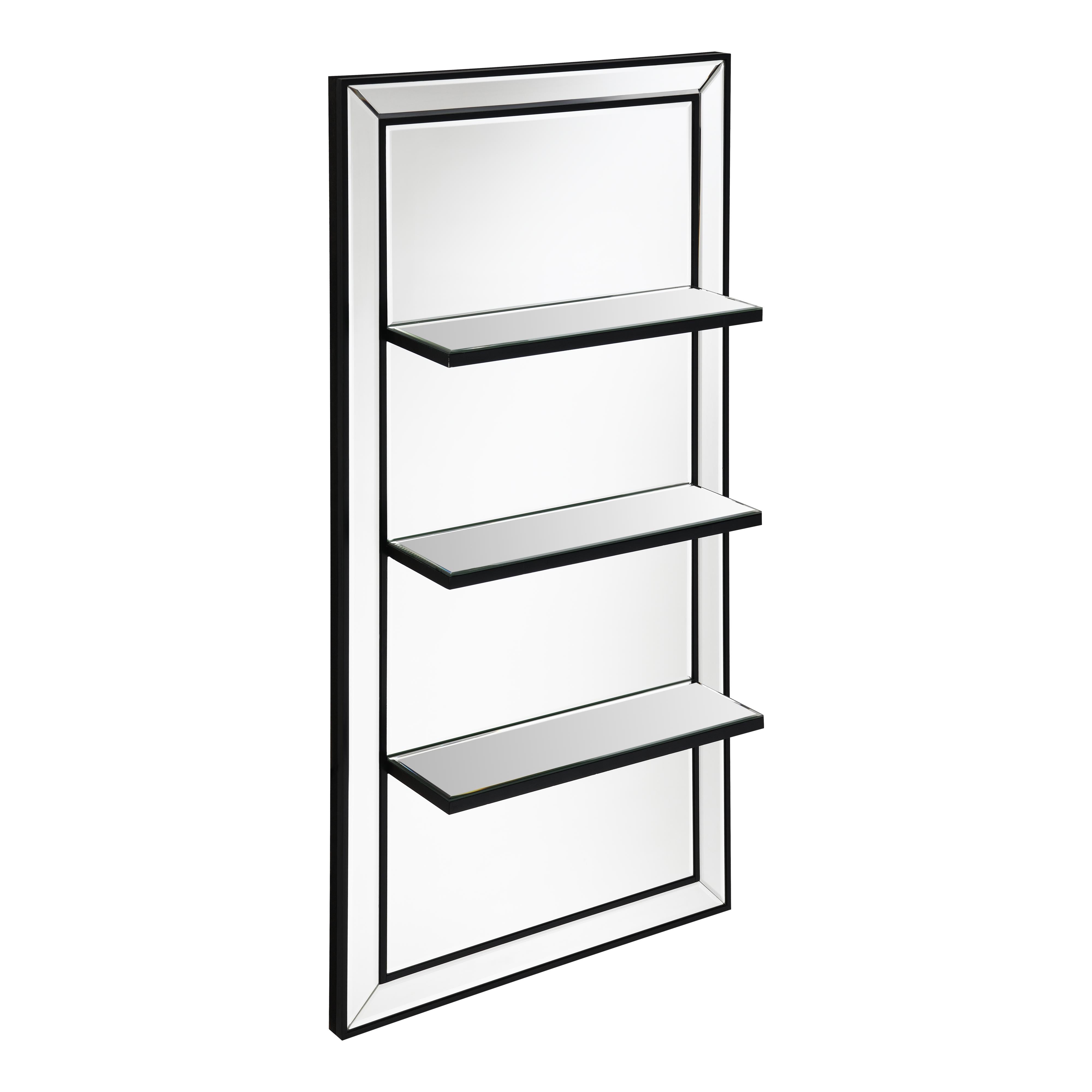 Coaster Furniture Oriel 961631 24 x 47 Inch Rectangular 3-Shelf Wall Mirror - Silver - Image 1