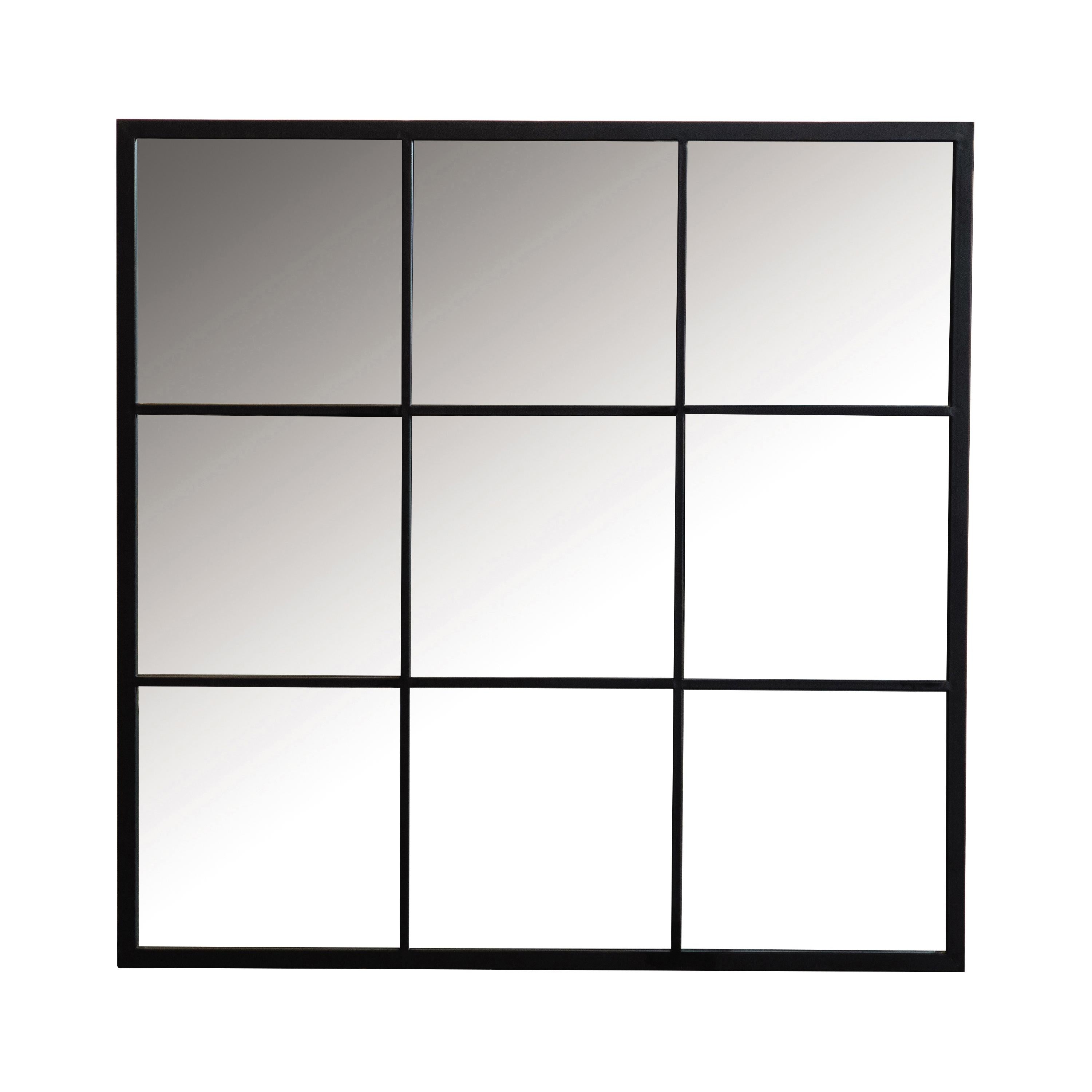 Coaster Furniture Quetzal 962894 35 x 35 Inch Square Window Pane Wall Mirror - Black - Image 1