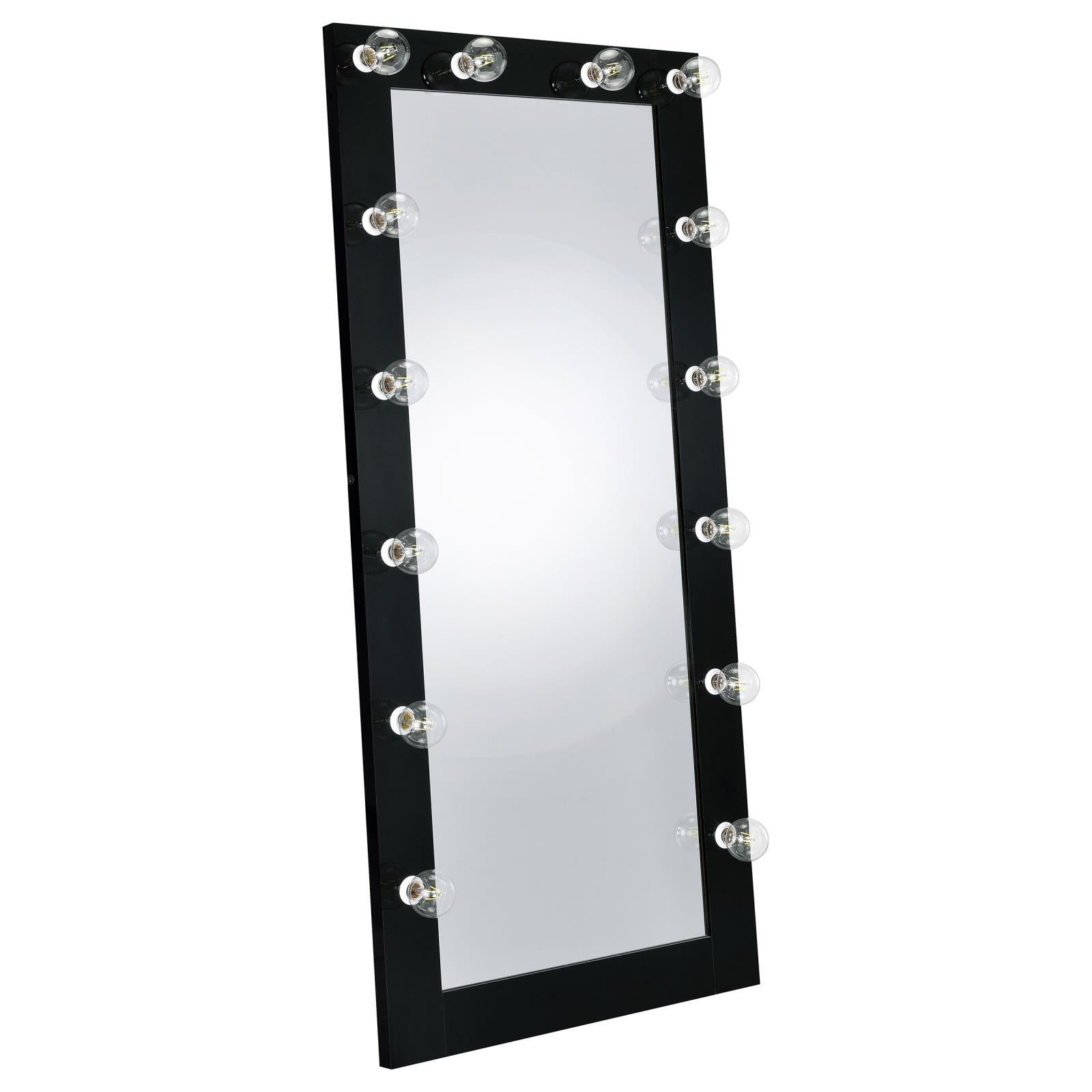 Coaster Furniture Zayan 969557 32 x 71 Inch Floor Mirror LED Lighting - Black Gloss - Image 1