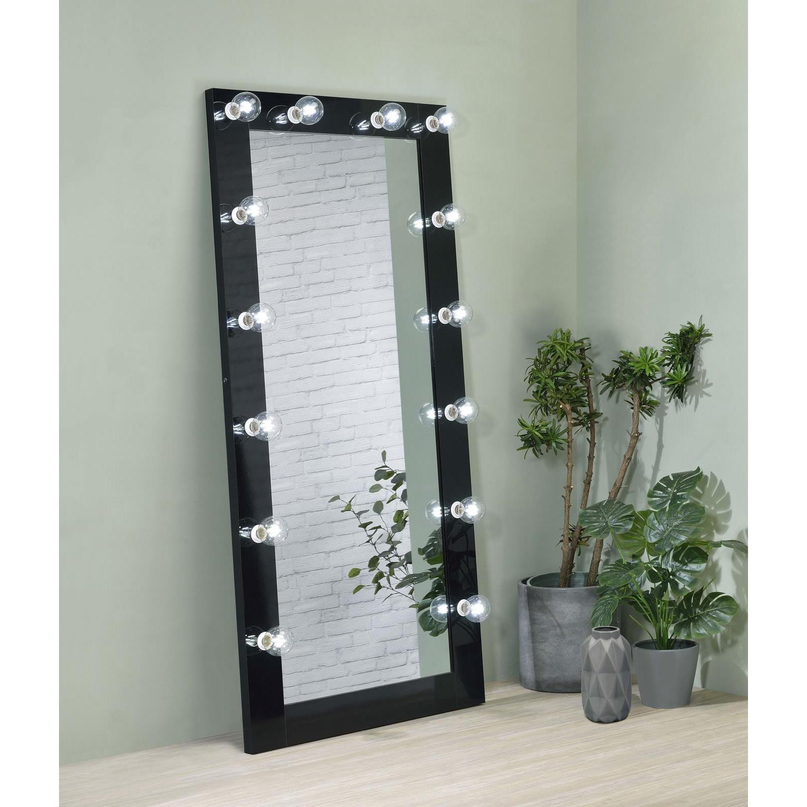 Coaster Furniture Zayan 969557 32 x 71 Inch Floor Mirror LED Lighting - Black Gloss - Image 2