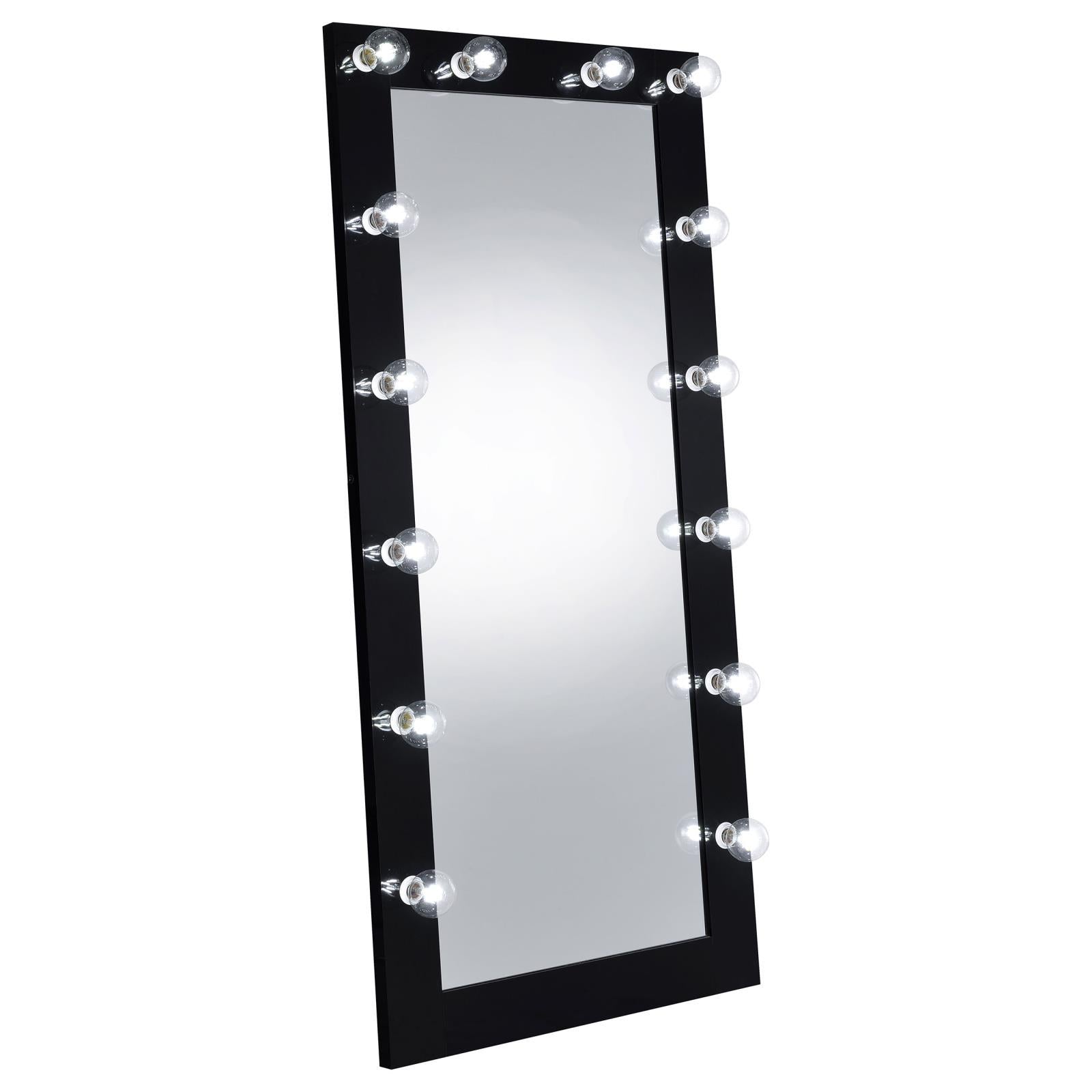 Coaster Furniture Zayan 969557 32 x 71 Inch Floor Mirror LED Lighting - Black Gloss - Image 3