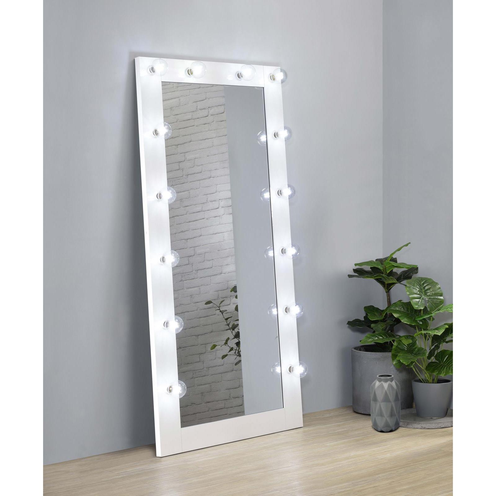 Coaster Furniture Zayan 969558 32 x 71 Inch Floor Mirror LED Lighting - White Gloss - Image 2