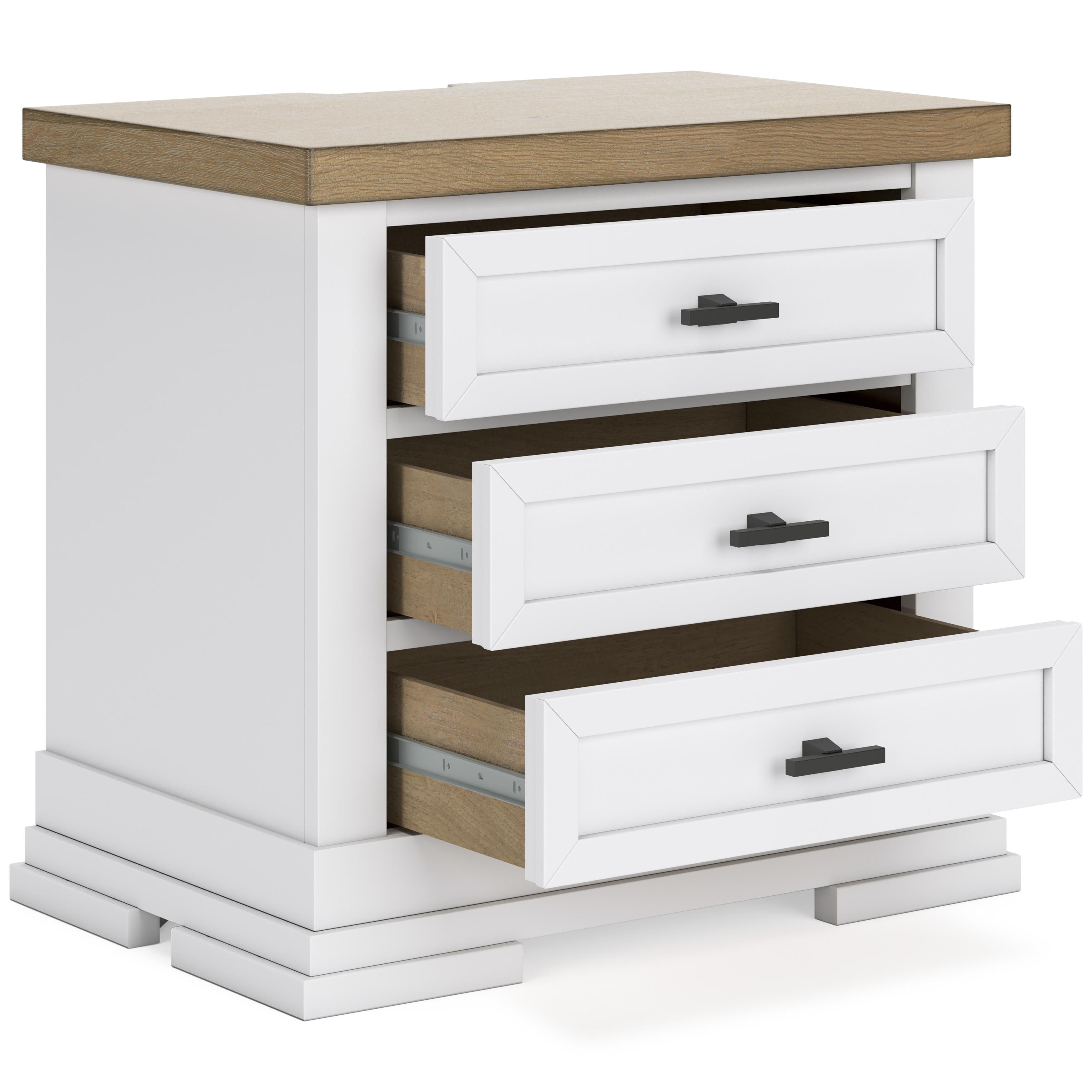 Benchcraft Ashbryn B844-93 Three Drawer Night Stand - Image 2