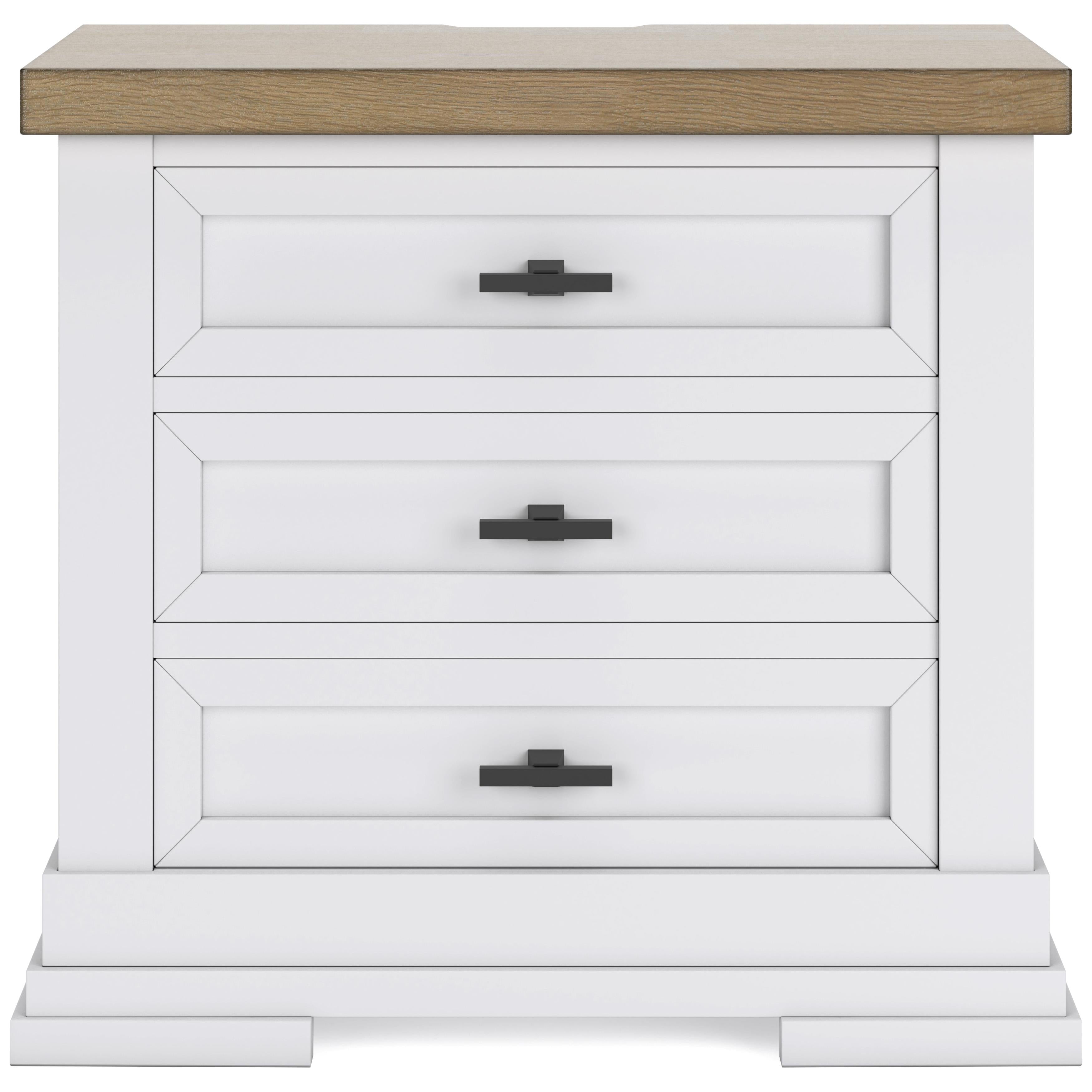Benchcraft Ashbryn B844-93 Three Drawer Night Stand - Image 3