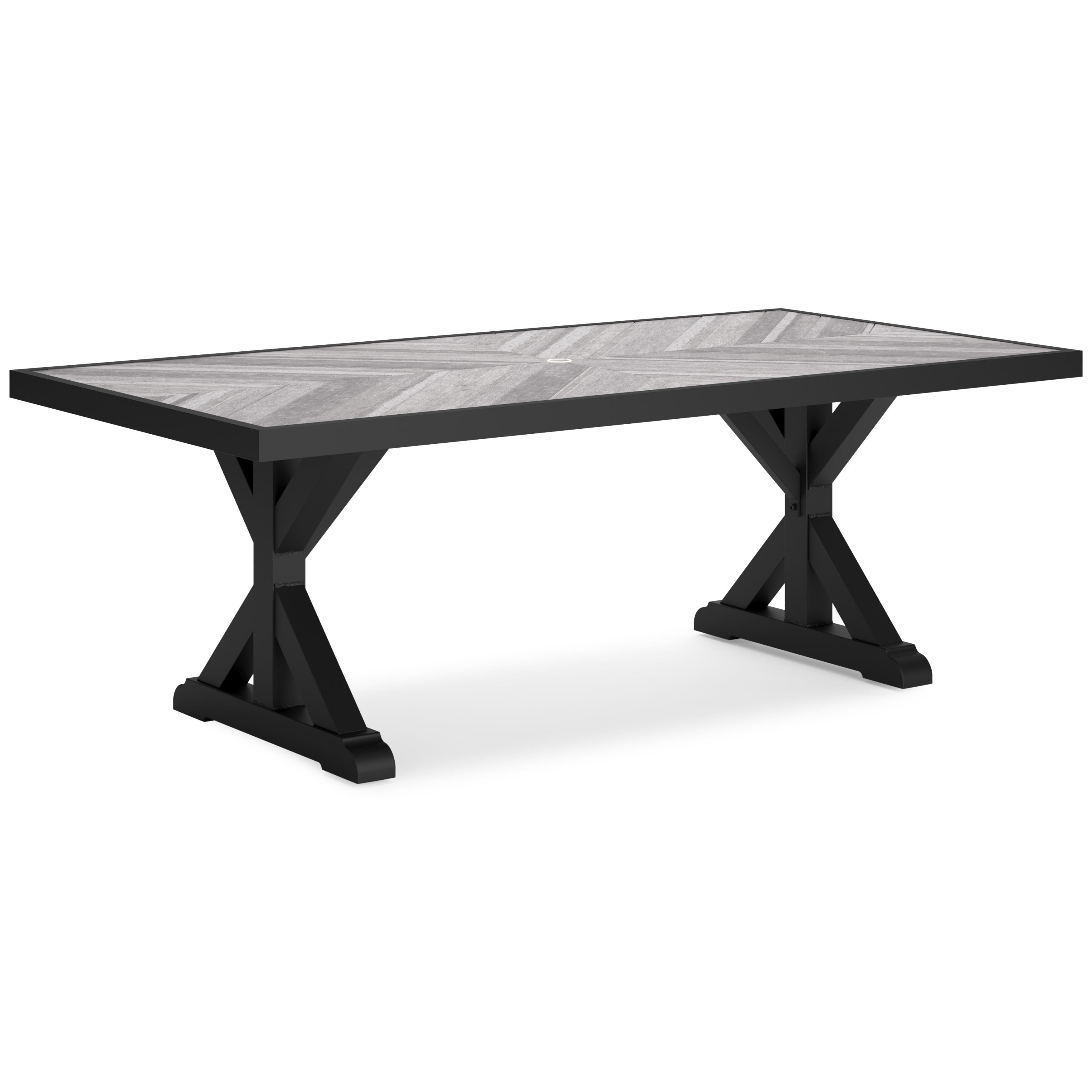 Signature Design by Ashley Beachcroft P792-625 Rectangular Dining Table with Umbrella Option