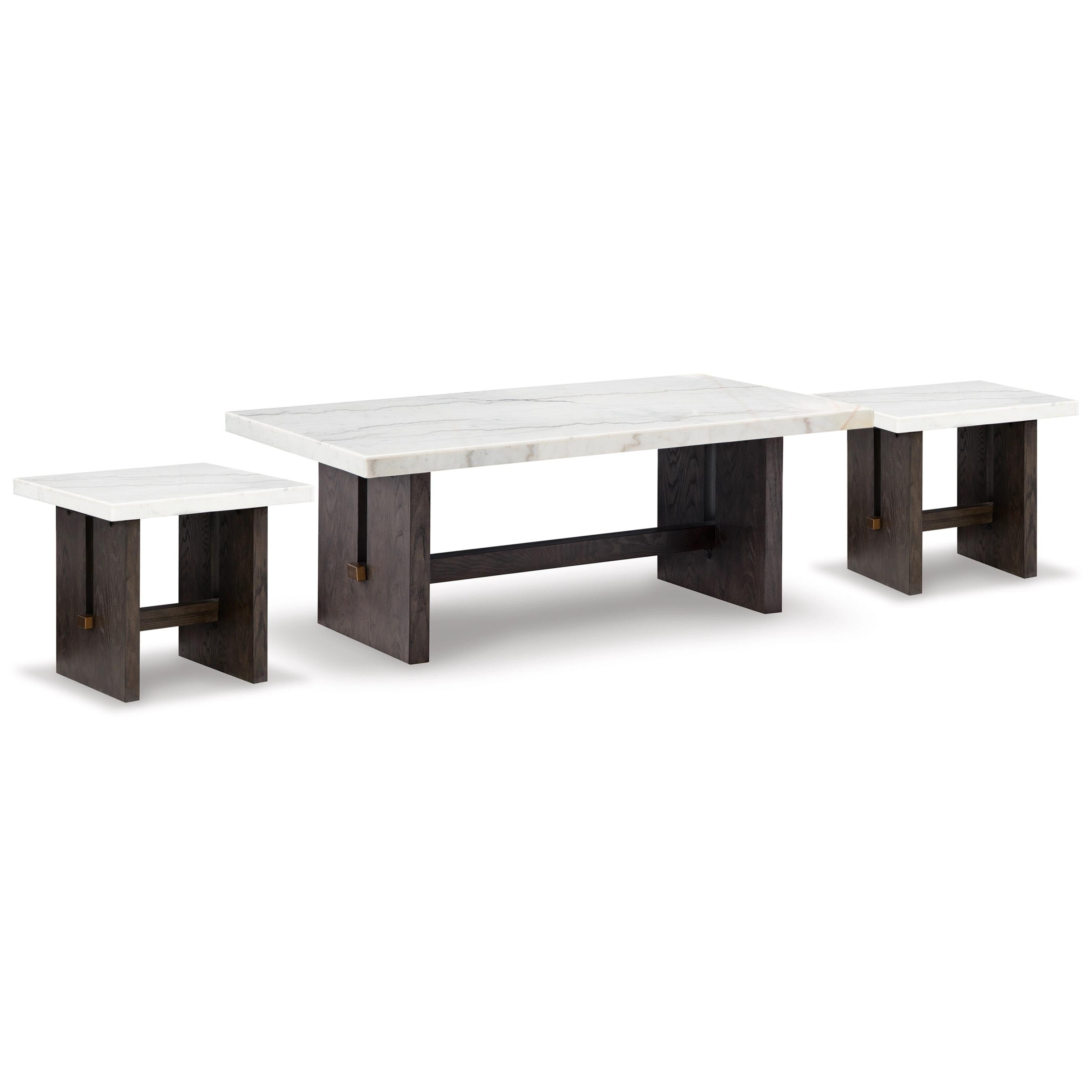 Signature Design by Ashley Burkhaus T779T1 Coffee Table and 2 Ends - Image 1