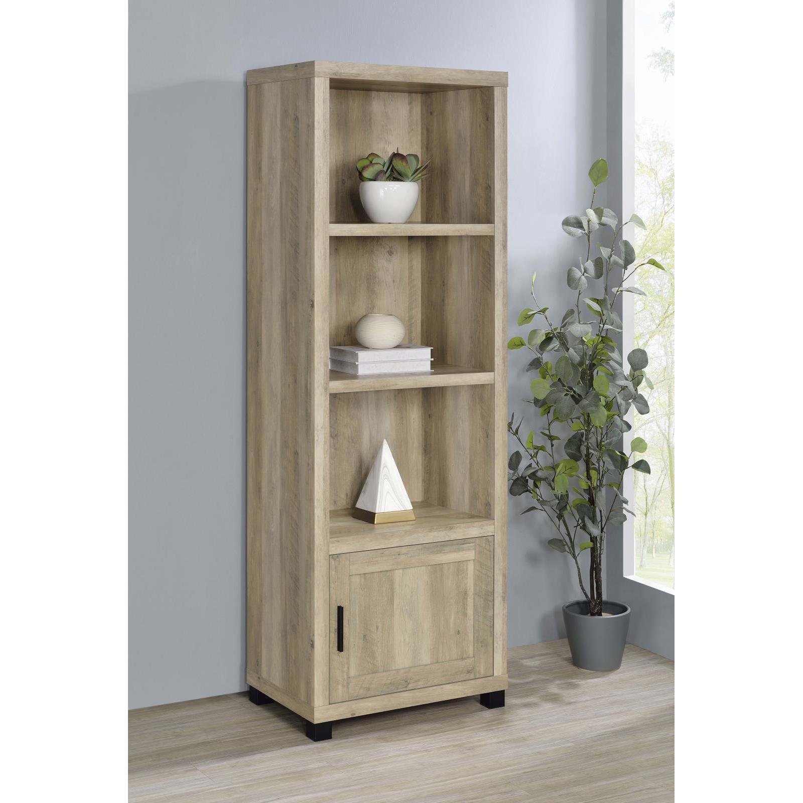 Coaster Furniture Sachin 707746 3-shelf Engineered Wood Media Tower - Distressed Pine - Image 2