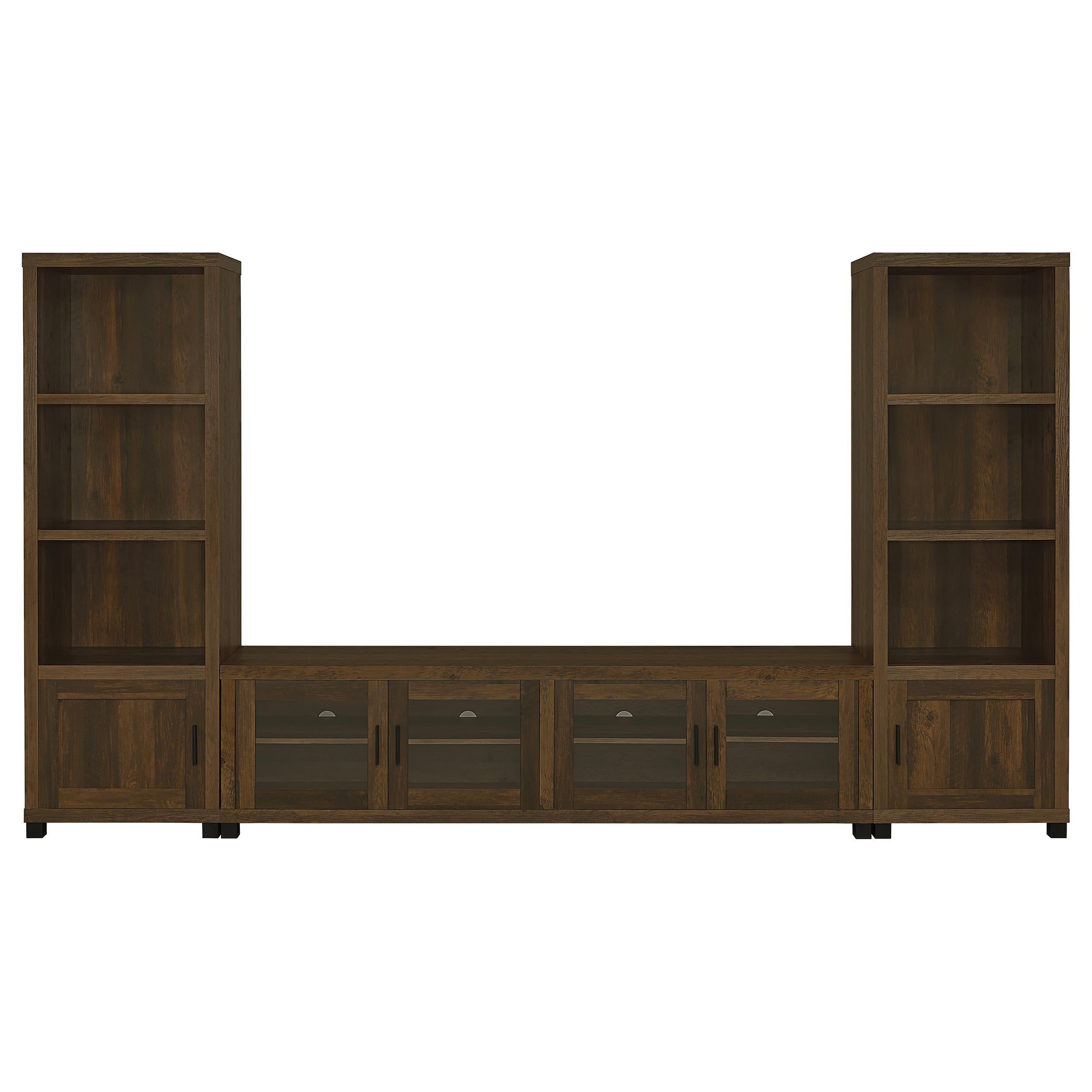 Coaster Furniture Sachin 736293-SET 3-piece Entertainment Center with 79" TV Stand - Dark Pine - Image 1