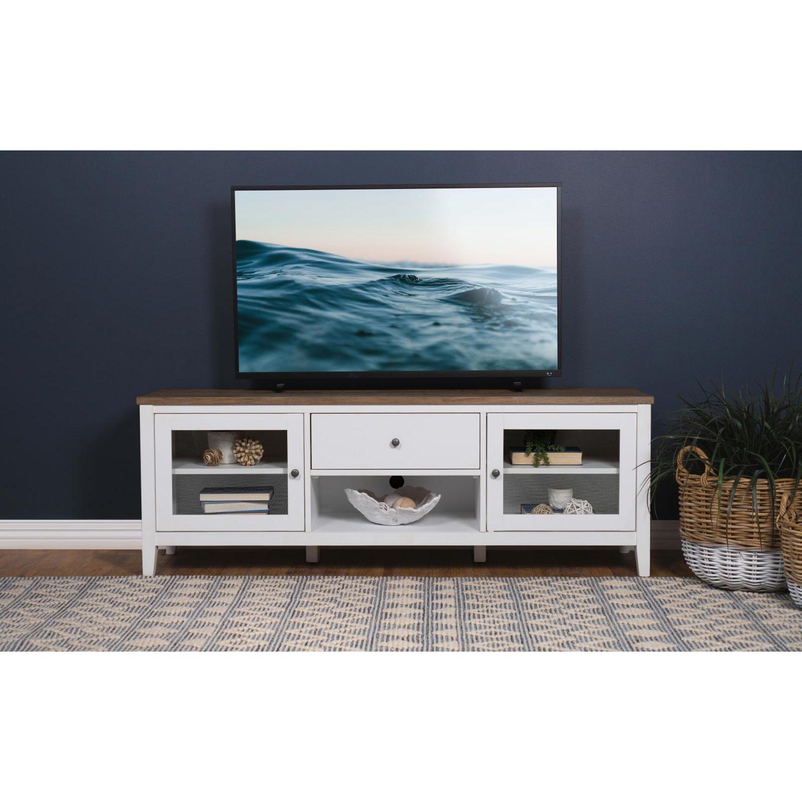 Coaster Furniture Hollis 708253 2-door Wood 67" TV Stand with Drawer - Brown and White - Image 2